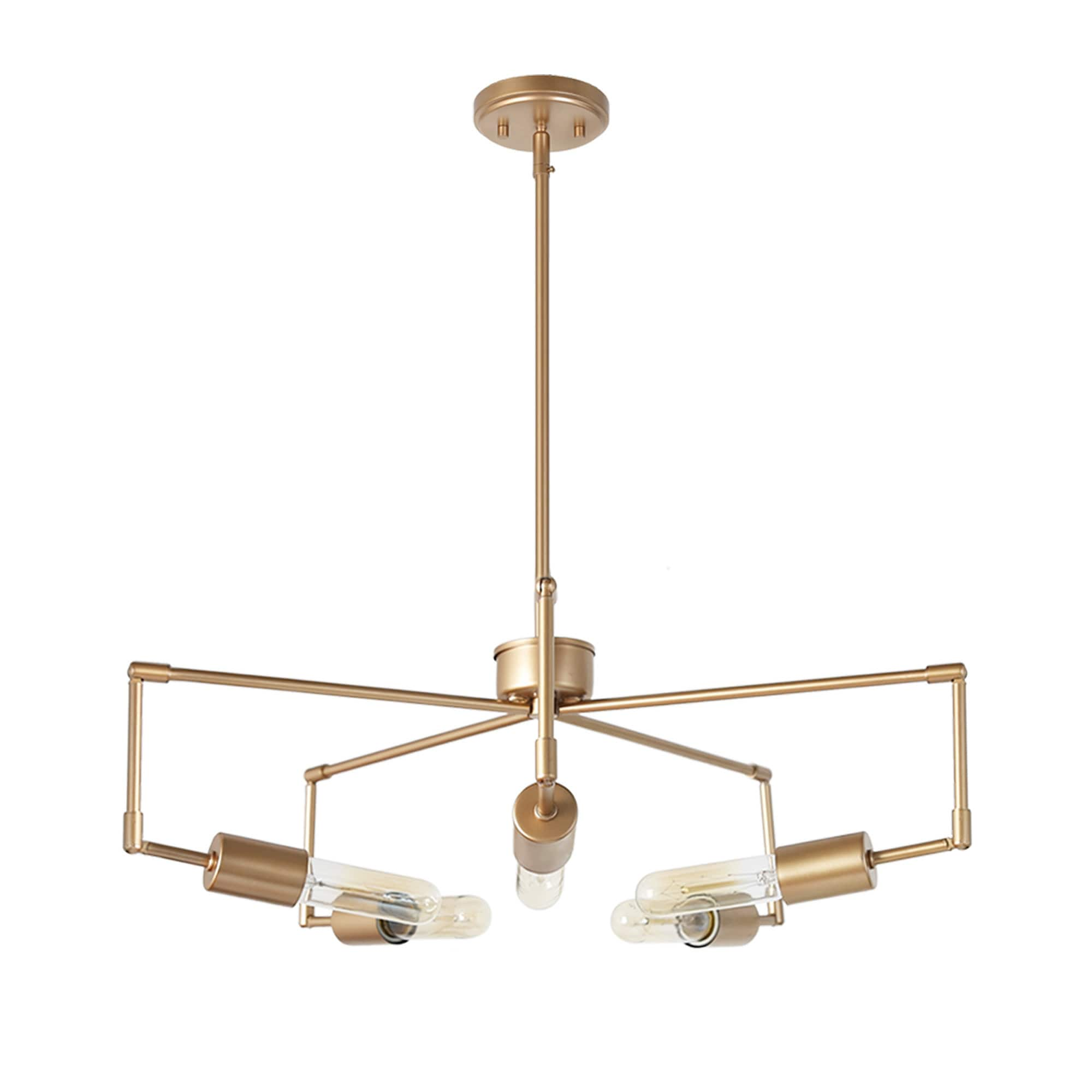 Uolfin 5-Light Matte Gold Modern/Contemporary LED Dry rated Chandelier ...