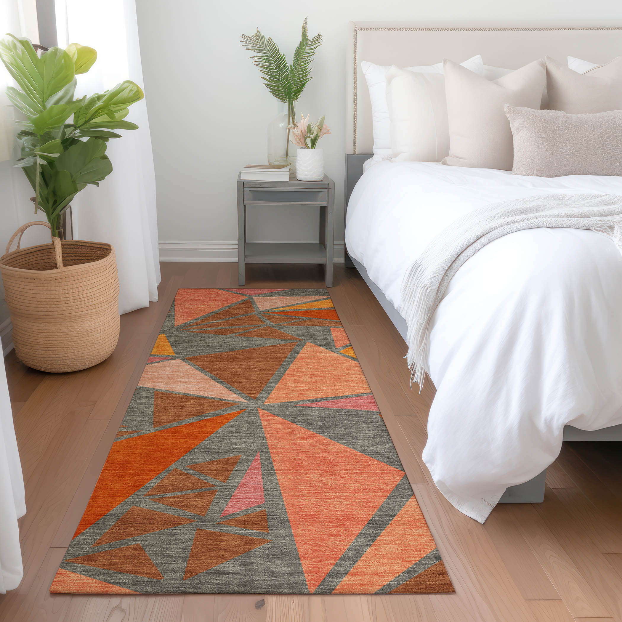 Addison Rugs ACN1039RU2X8 Chantille ACN1039RU 2 x 7 (ft) Polyester Rust Rectangular Indoor/Outdoor Geometric Machine washable Runner rug
