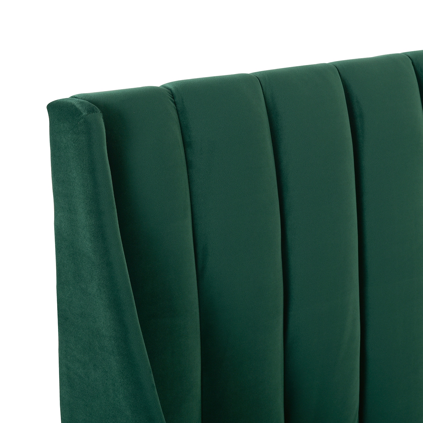 Aspen Evergreen Velvet King Platform Bed with Tufted Headboard