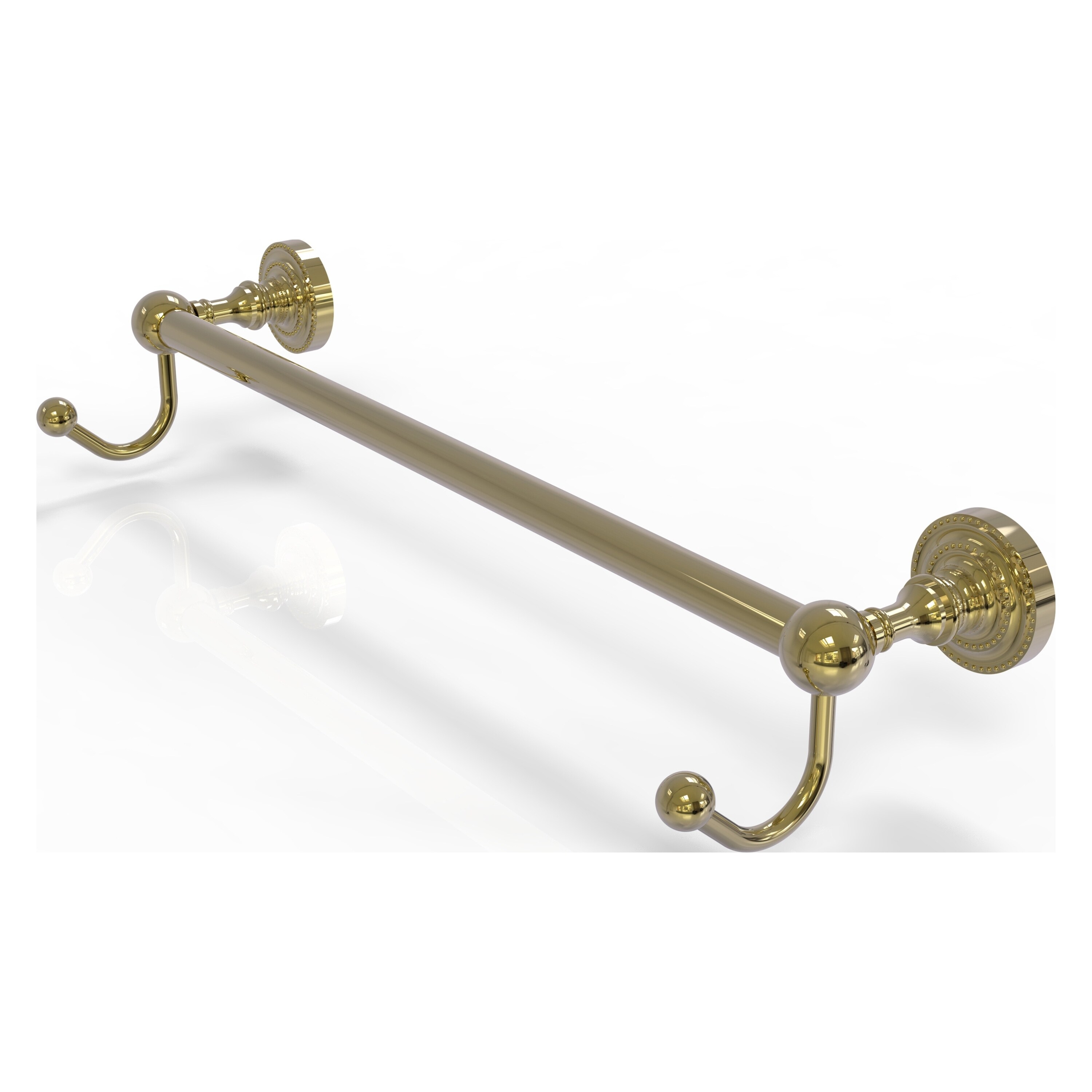 Allied Brass DT-41-18-HK-UNL Dottingham 18-in Unlacquered Brass Wall mount Single Towel Bar