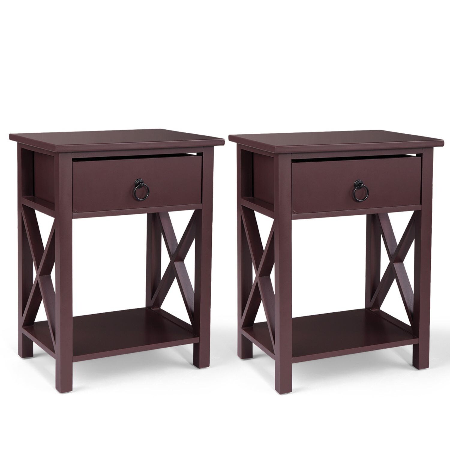 JASMODER W1041S0359 Brown Mdf Bookcase with Doors (12-in W x 21-in H x 15.9-in D)