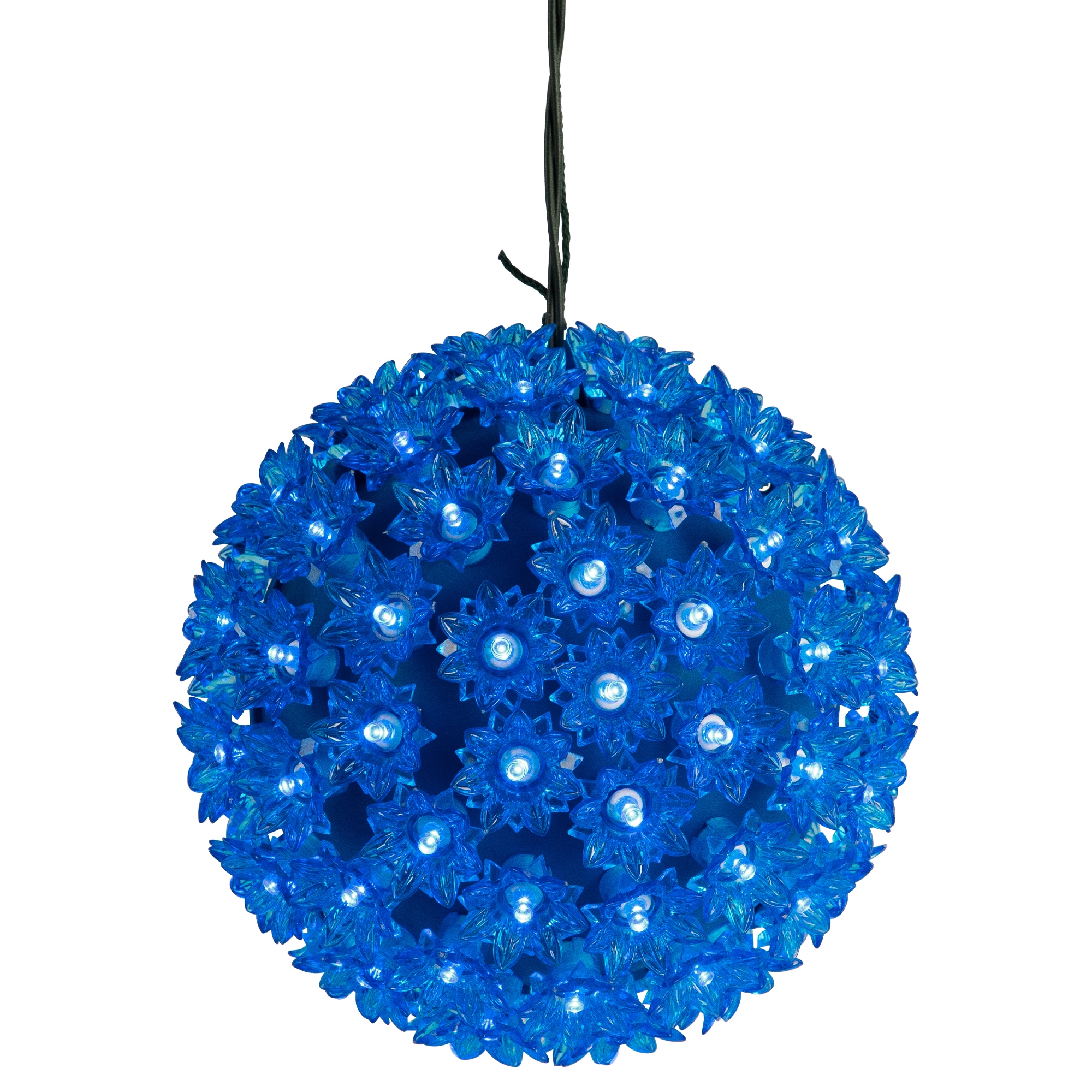 Northlight 35763806 7.5-in Hanging Sphere ball Hanging decoration with Blue LED Lights