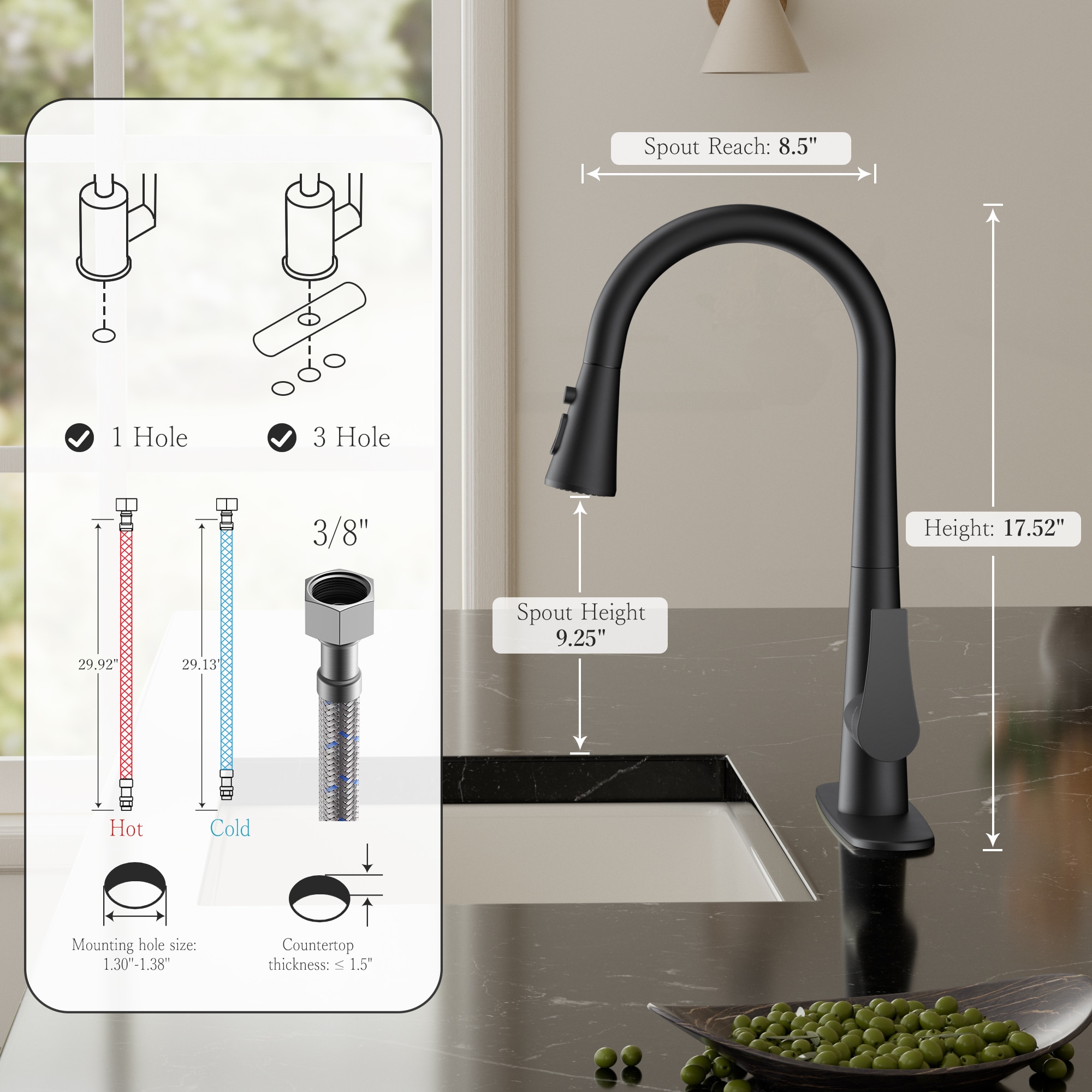 FORIOUS WF0088B Kitchen-Faucets - View #3