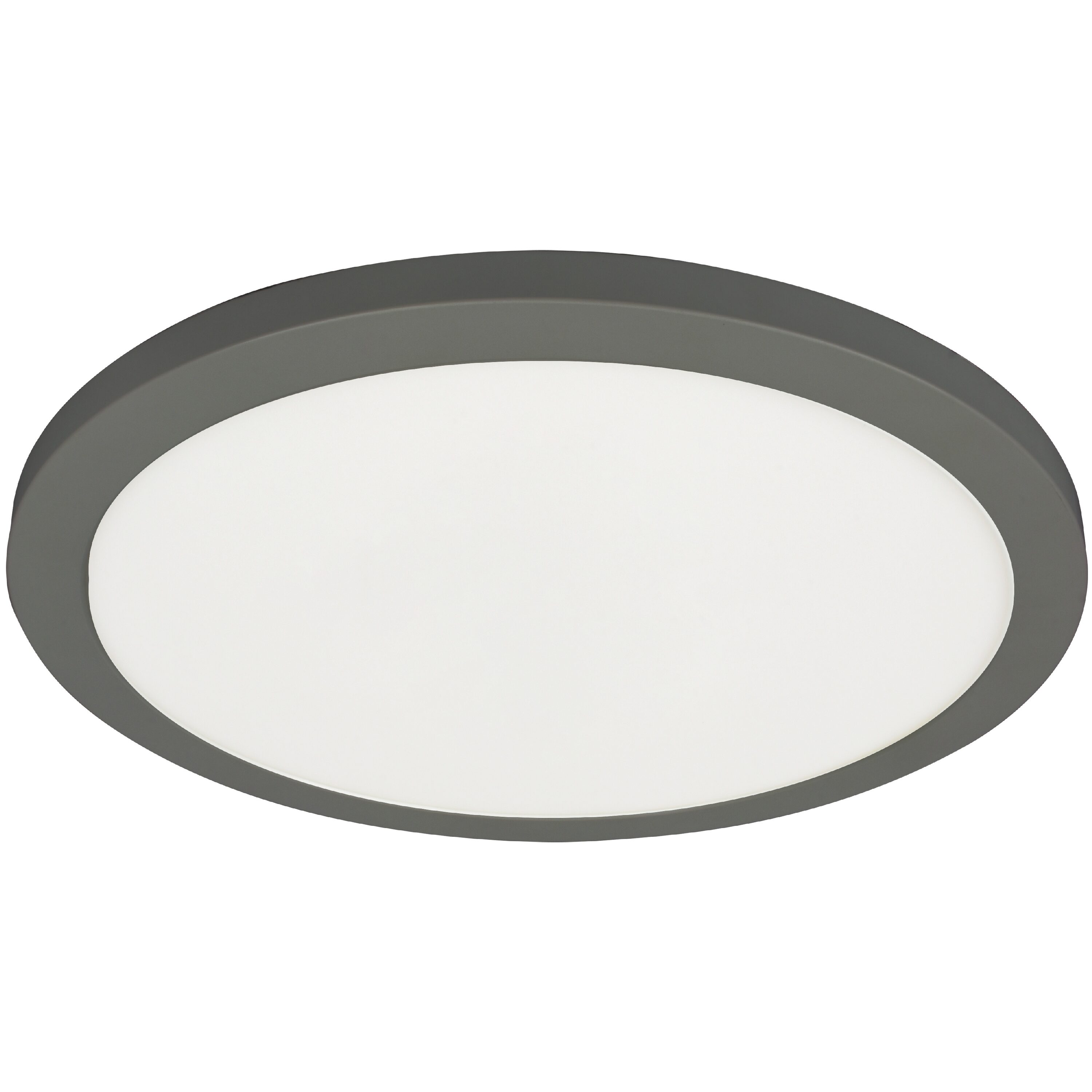 Dainolite Franchesa 16-in Matte Black, White Indoor 1 -Light LED Flush Mount Light with Acrylic Shade