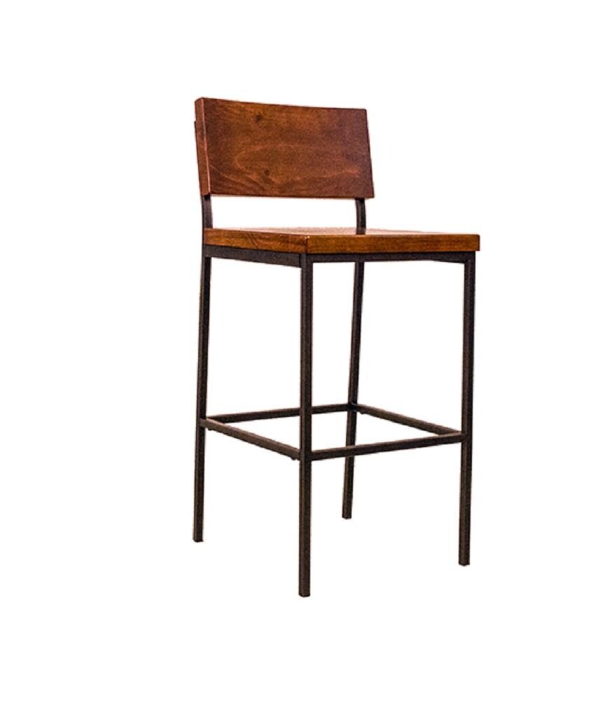 progressive sawyer brown wood and metal bar stool