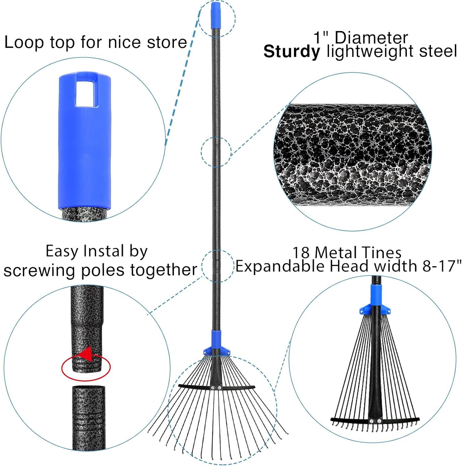 JUSHUA FL-7H6FDA Lawn-Leaf-Rakes - View #3
