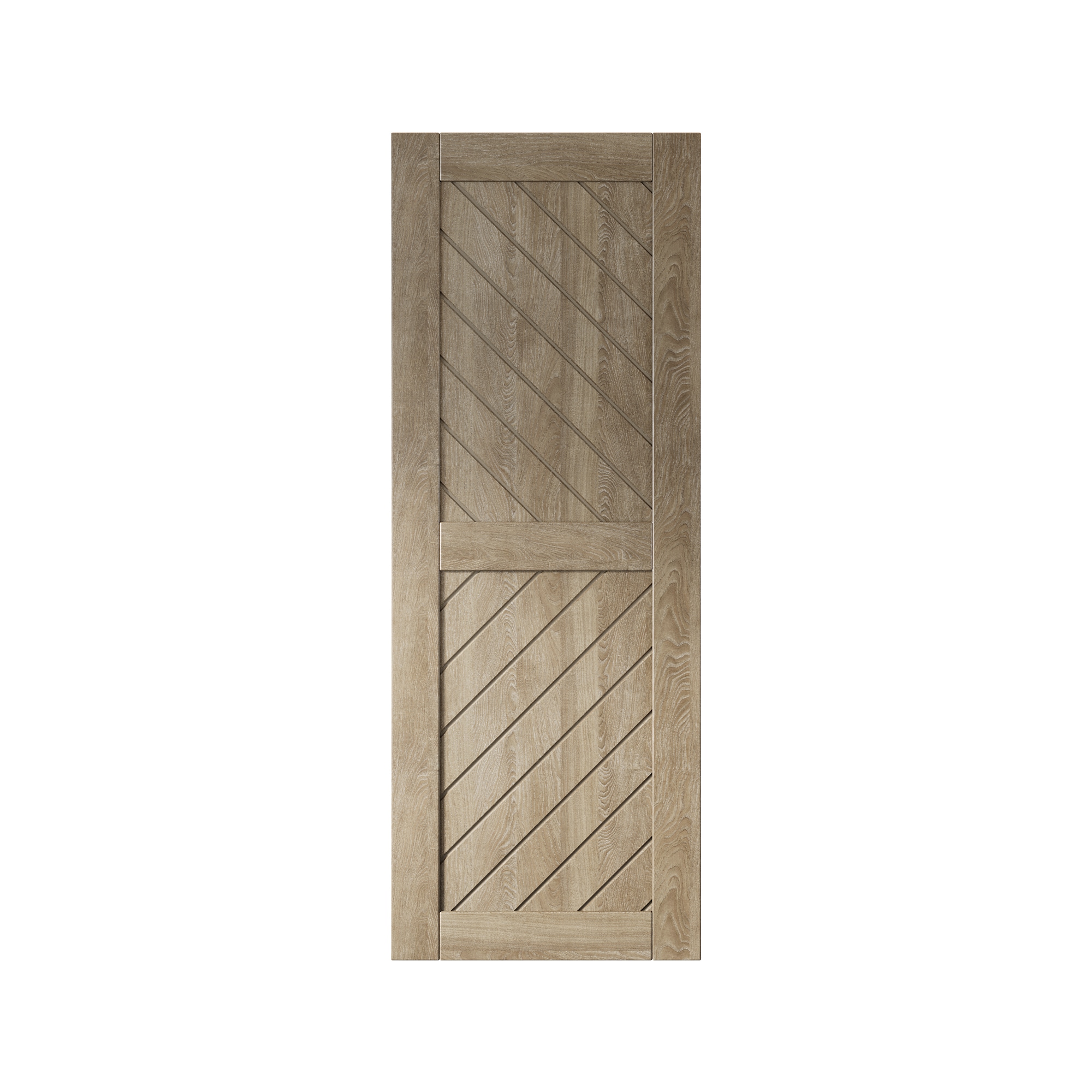 HOMACER XT4-2680-GR 26-in x 80-in Classic Gray Prefinished Non-standard Pine Wood Solid core Single Barn Door (Hardware Not Included)