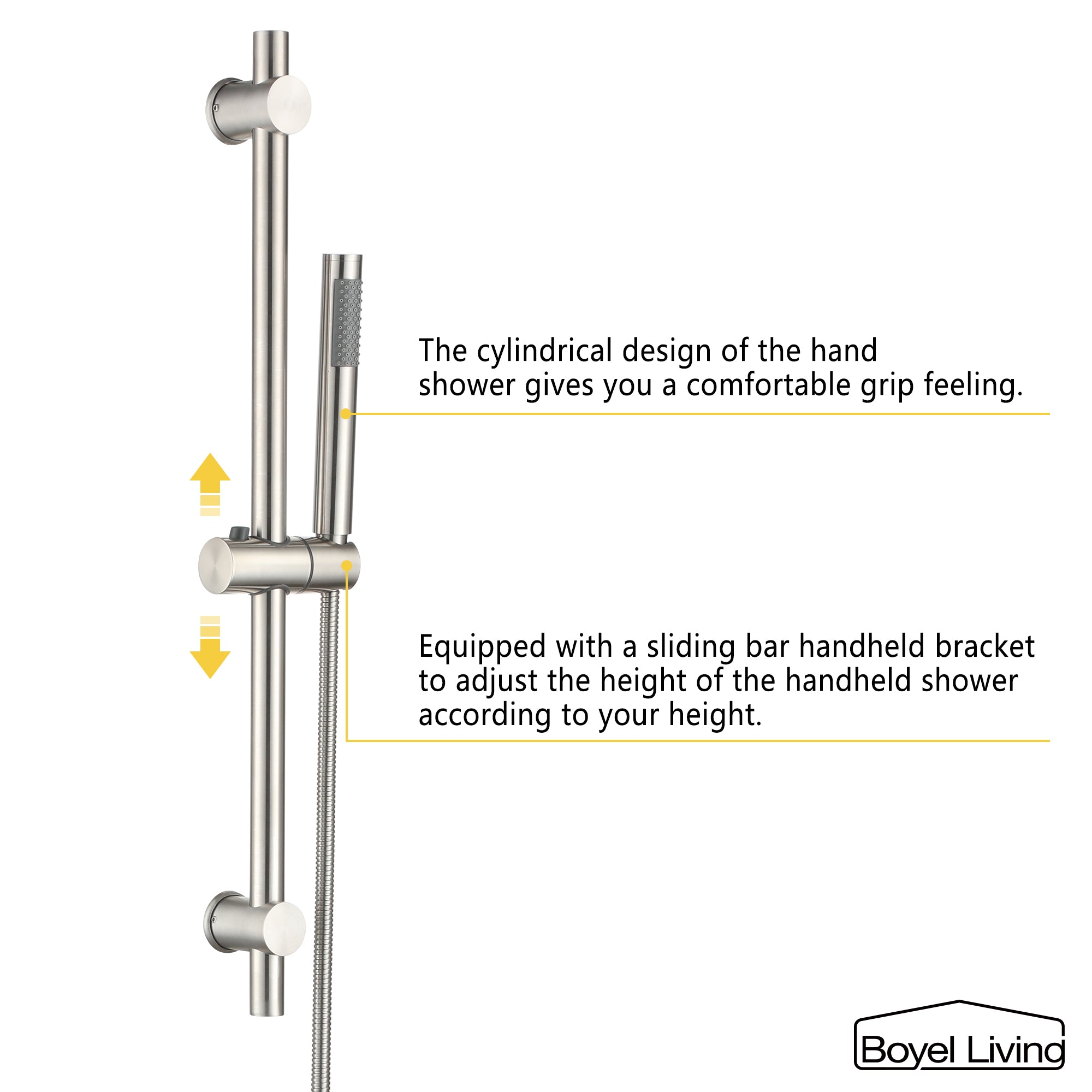 Boyel Living MS-A3805-BN Showerhead-Bar-Panels - View #9