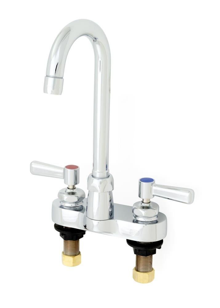 Zurn Z812A1-XL AquaSpec Polished Chrome 2-hole 2-handle Swivel Commercial Handle Bathroom Sink Faucet with Deck Plate