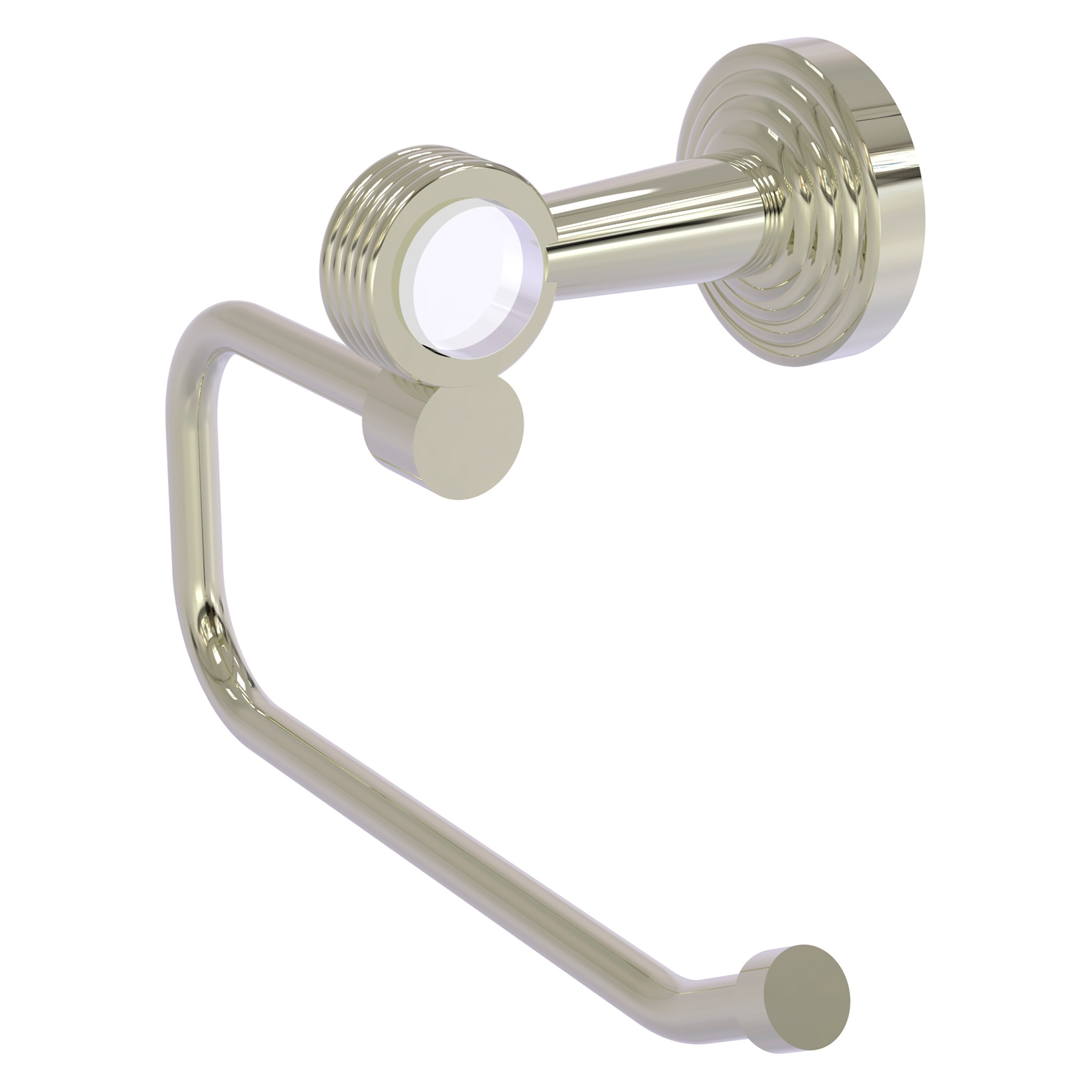 Allied Brass PB-24EG-PNI Pacific Beach Polished Nickel Wall mount Single post Toilet Paper Holder 1 -Rolls with Storage