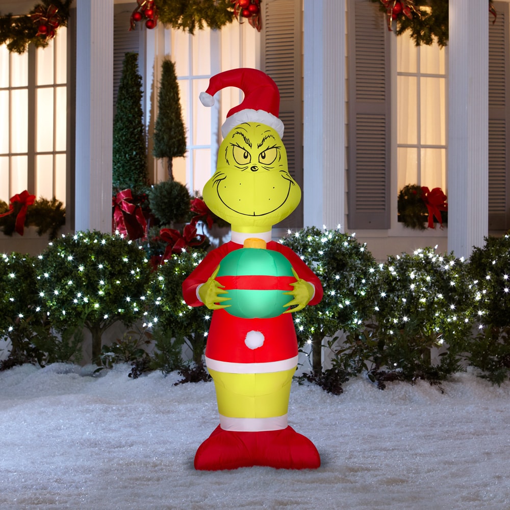 Grinch Dr Seuss's 6.5-ft Lighted Dr. Seuss The Grinch Merry Christmas ...