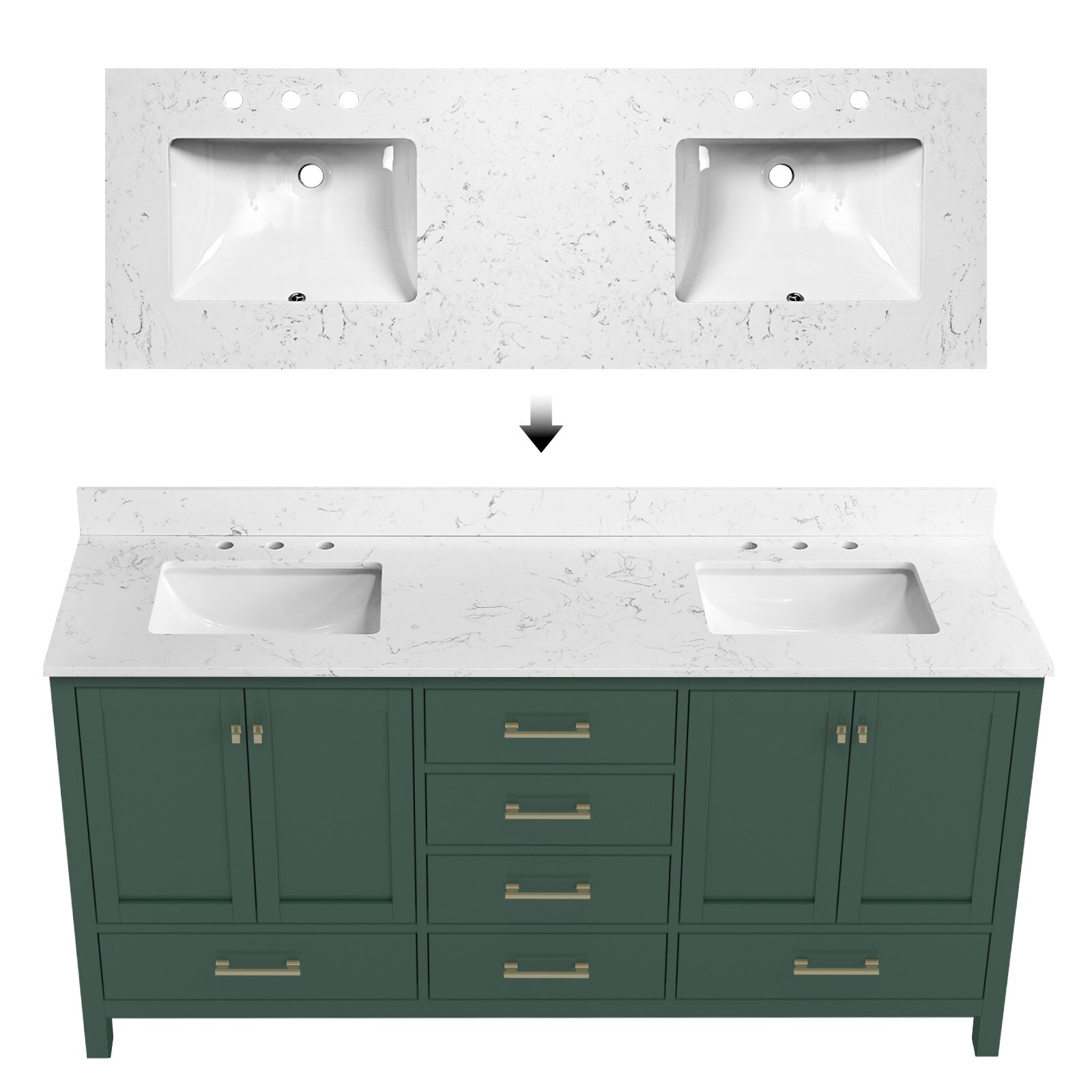 Poinic YUR-VW1C-72GN Bath-Vanity-Combo - View #4