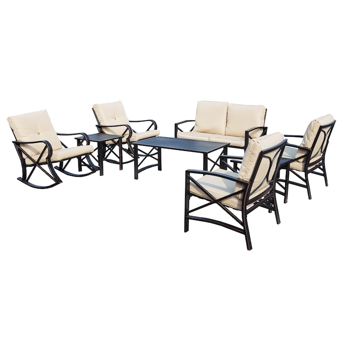 Patio Conversation Set With Cushions, 8 Piece Outdoor Furniture Set