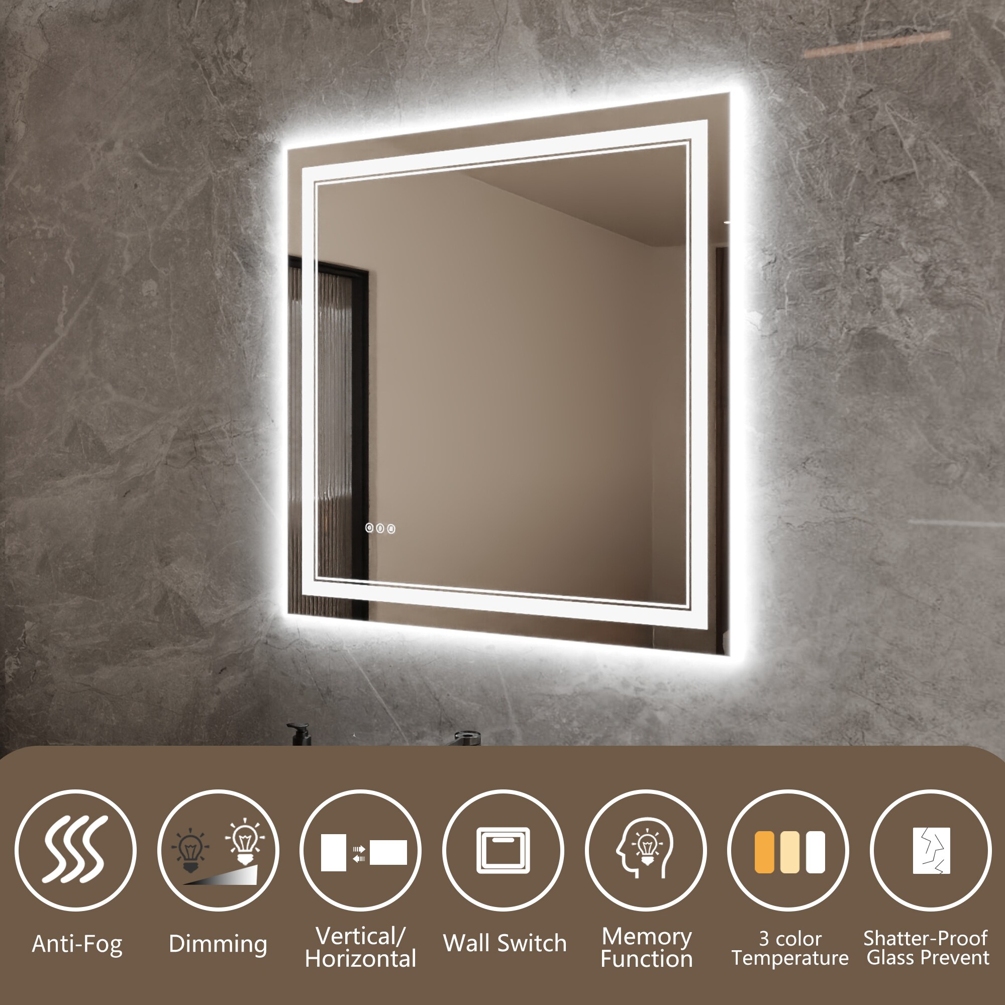 Bayfeve BFXB-10S3636-MIR Framed-Bath-Mirrors - View #7