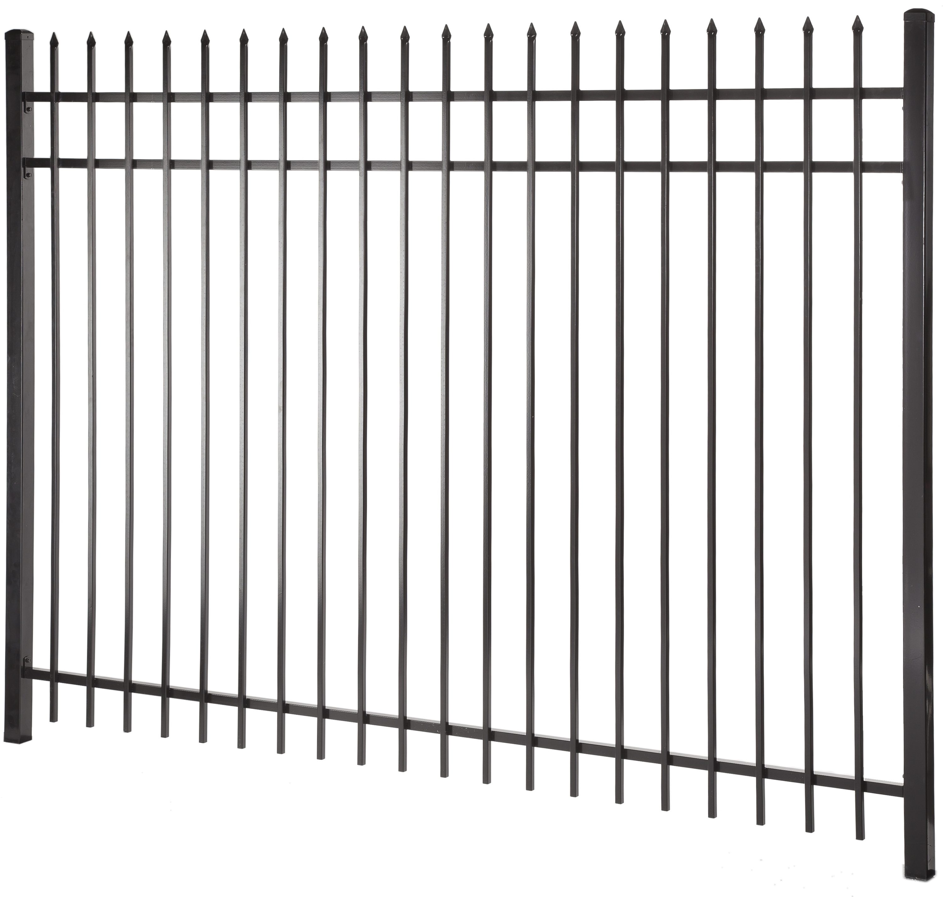 Lafayette 6-ft H x 8-ft W Black Steel Decorative Fence Panel