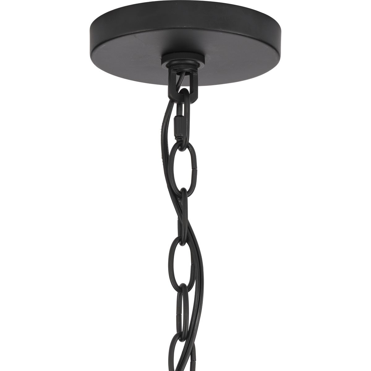 Matte Black Modern Candle 5-Light Chandelier