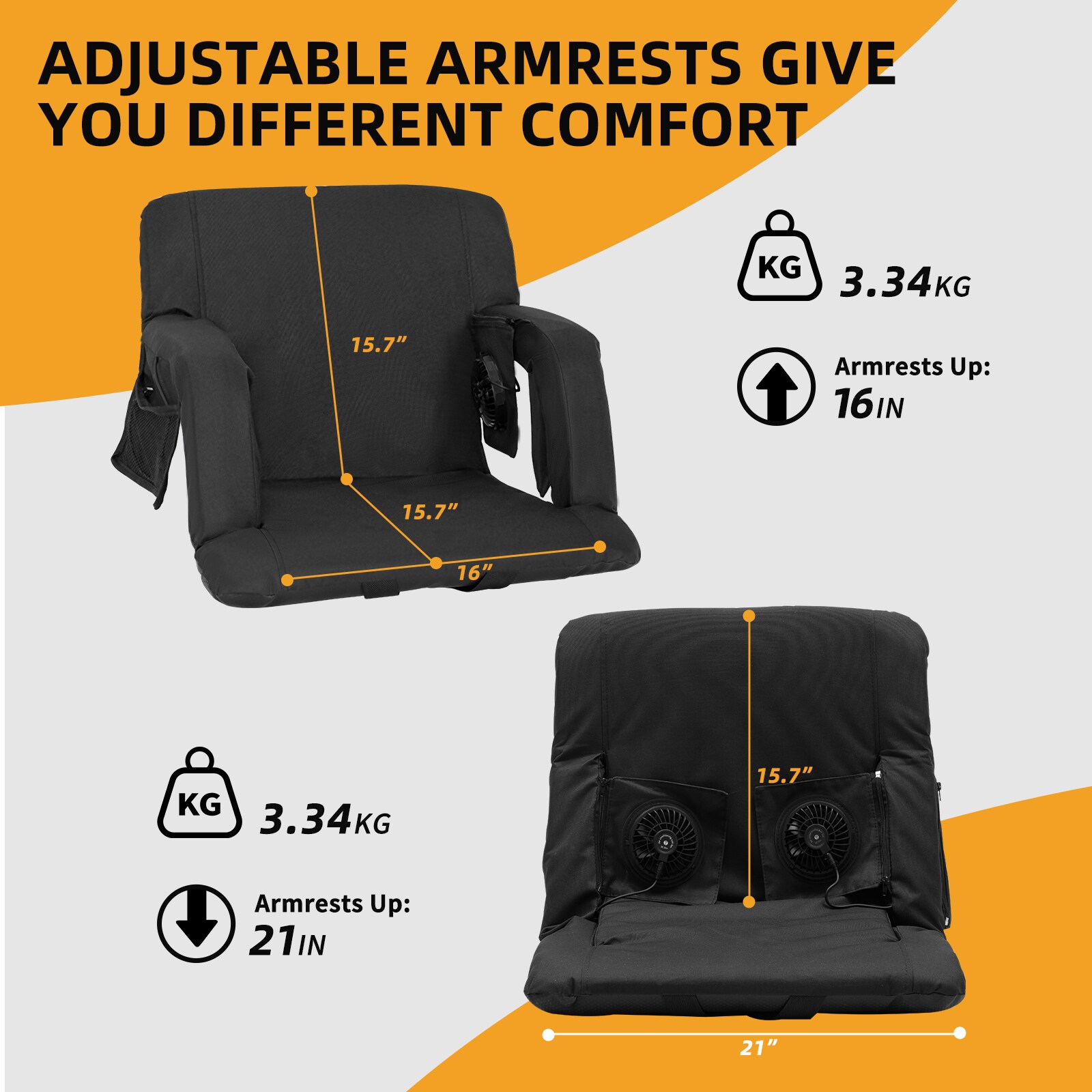 Esazn KTY-YM-L-BK-LYU Bleacher-Cushions - View #3