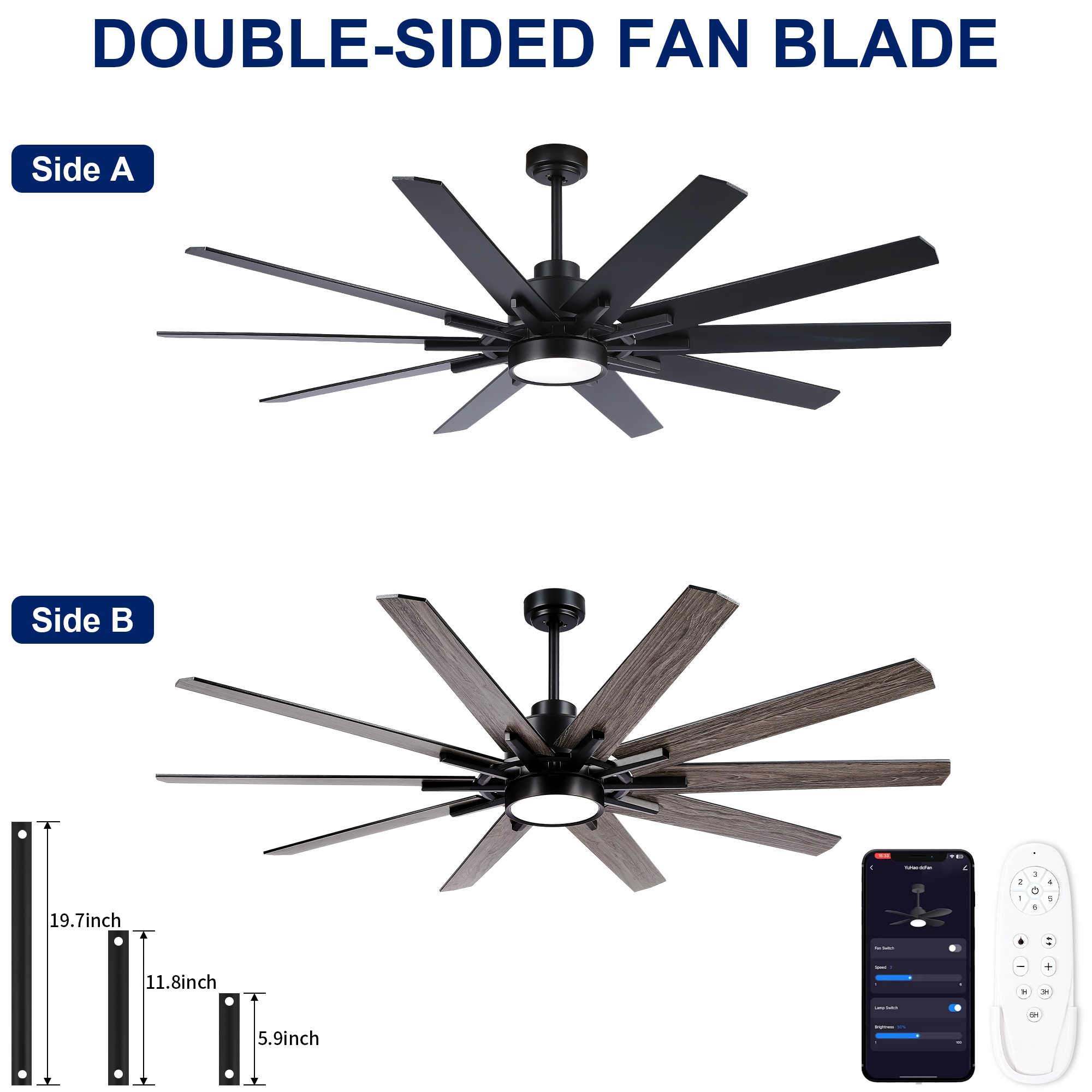 YUHAO LSDC1197BK722 Ceiling-Fans - View #2