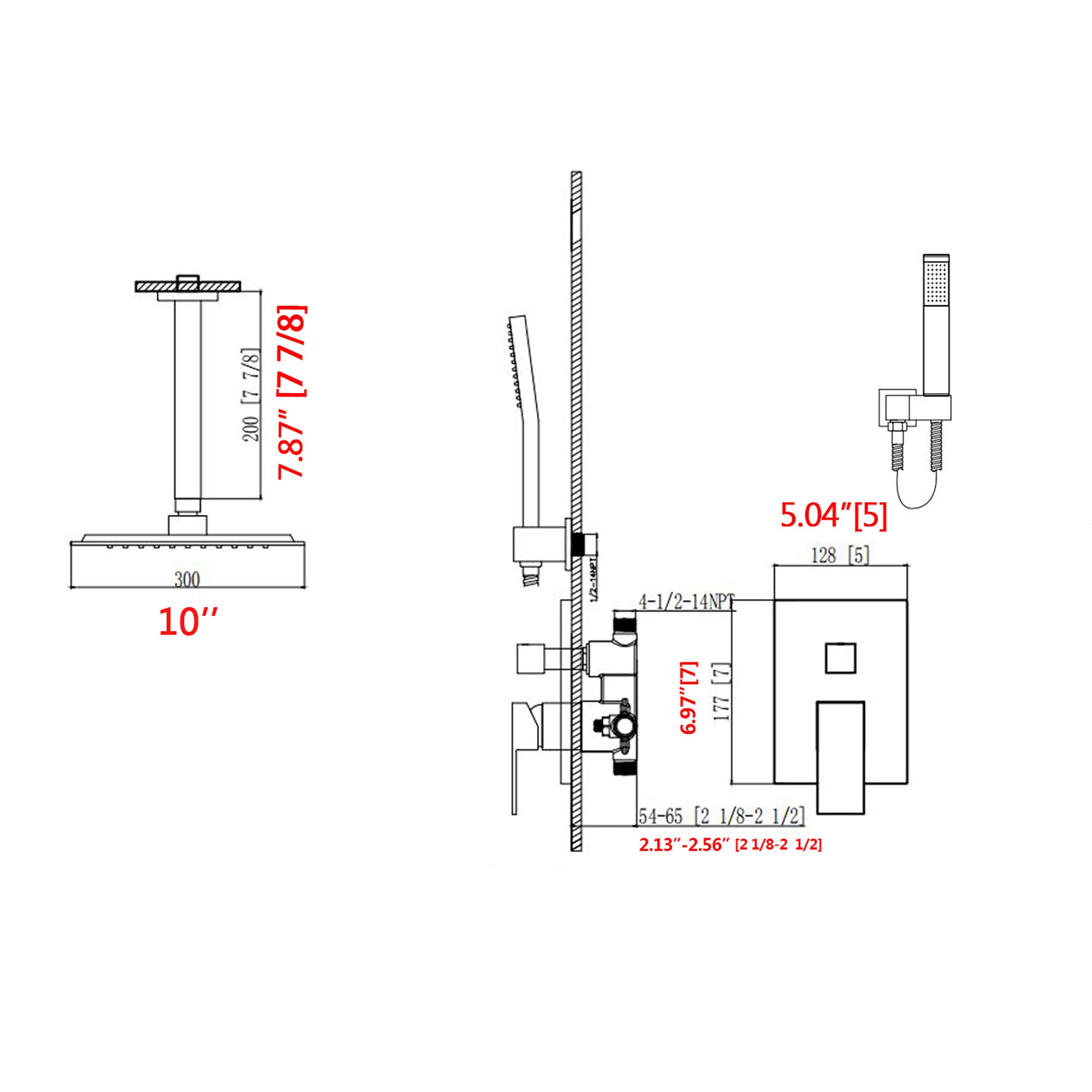GZMR GZ-MS0616ORB Showerhead-Bar-Panels - View #8