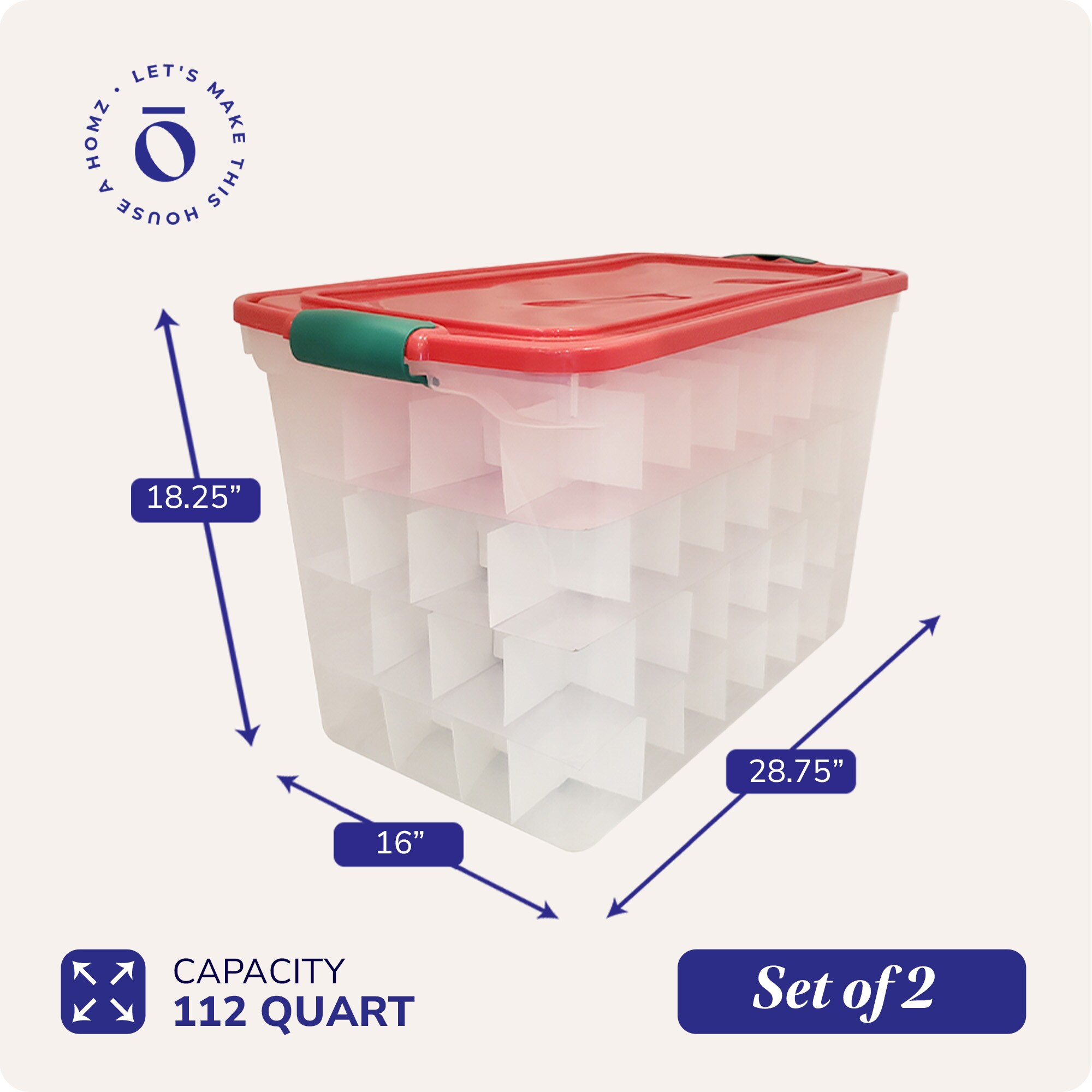 Homz Products 3450HORGDC.02 Ornament-Storage - View #3