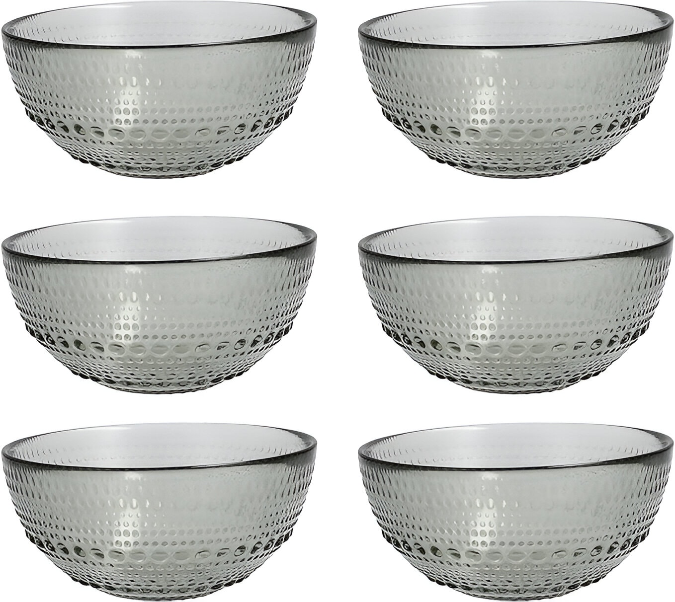 Fortessa Jupiter Set of 6 Cereal Bowl Smoke Grey #646292426854