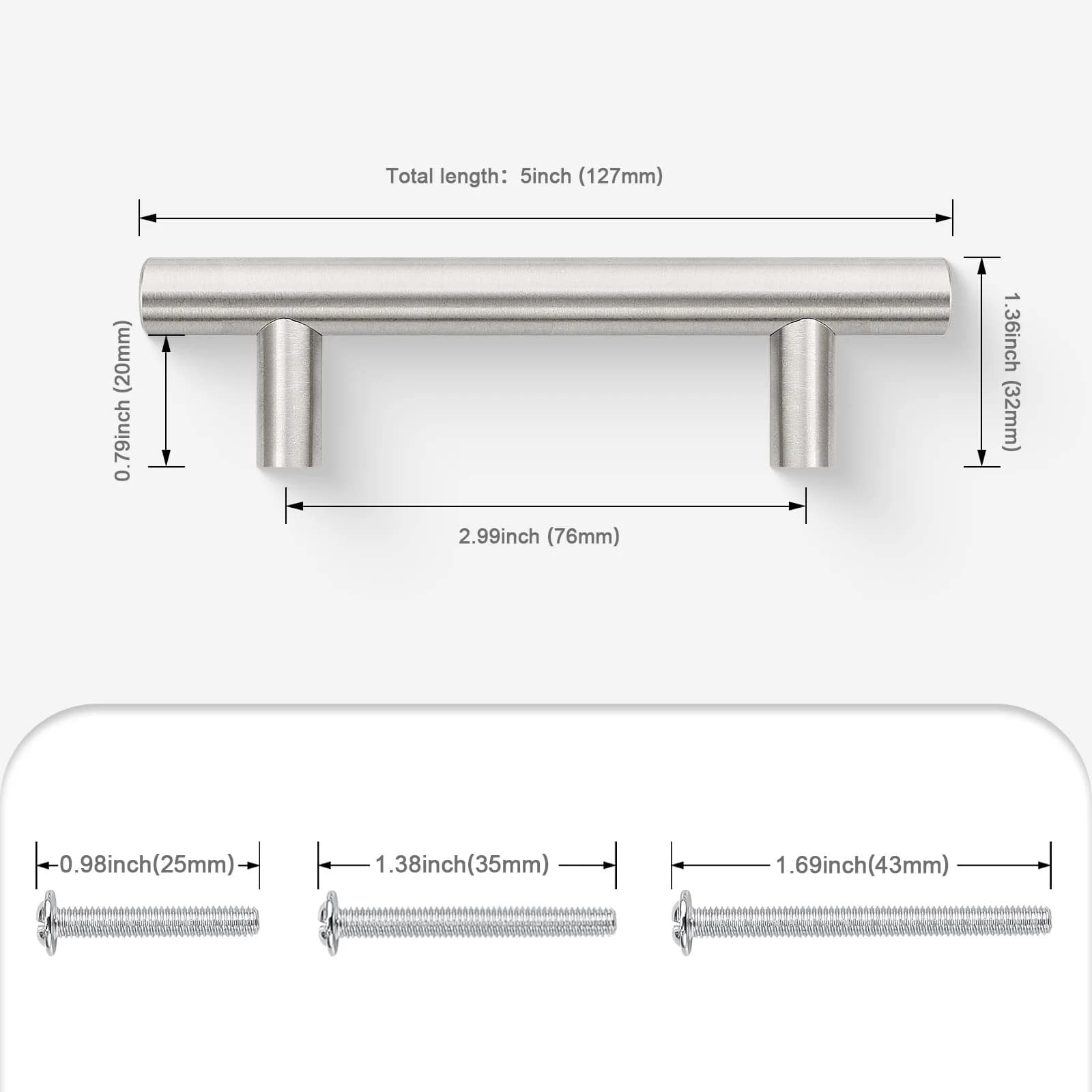 Vintage 5417871257NICKEL Cabinet-Pulls - View #2