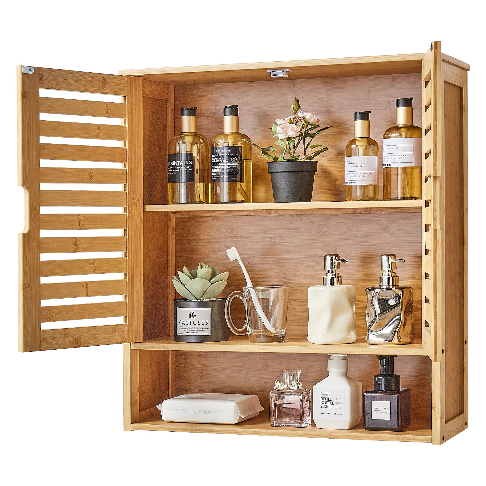 GIVIMO 23 x 26-in Bathroom Wall Cabinet 2 Doors Adjustable Shelf Over the Toilet Storage Medicine Cabinet Wall Mounted Hanging Organizer for Laundry Kitchen