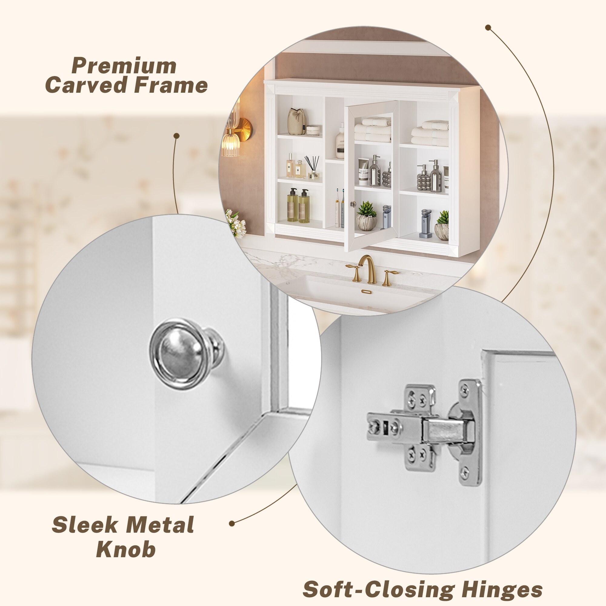 Huluwat P1-P363544K Bathroom-Medicine-Cabinets - View #8