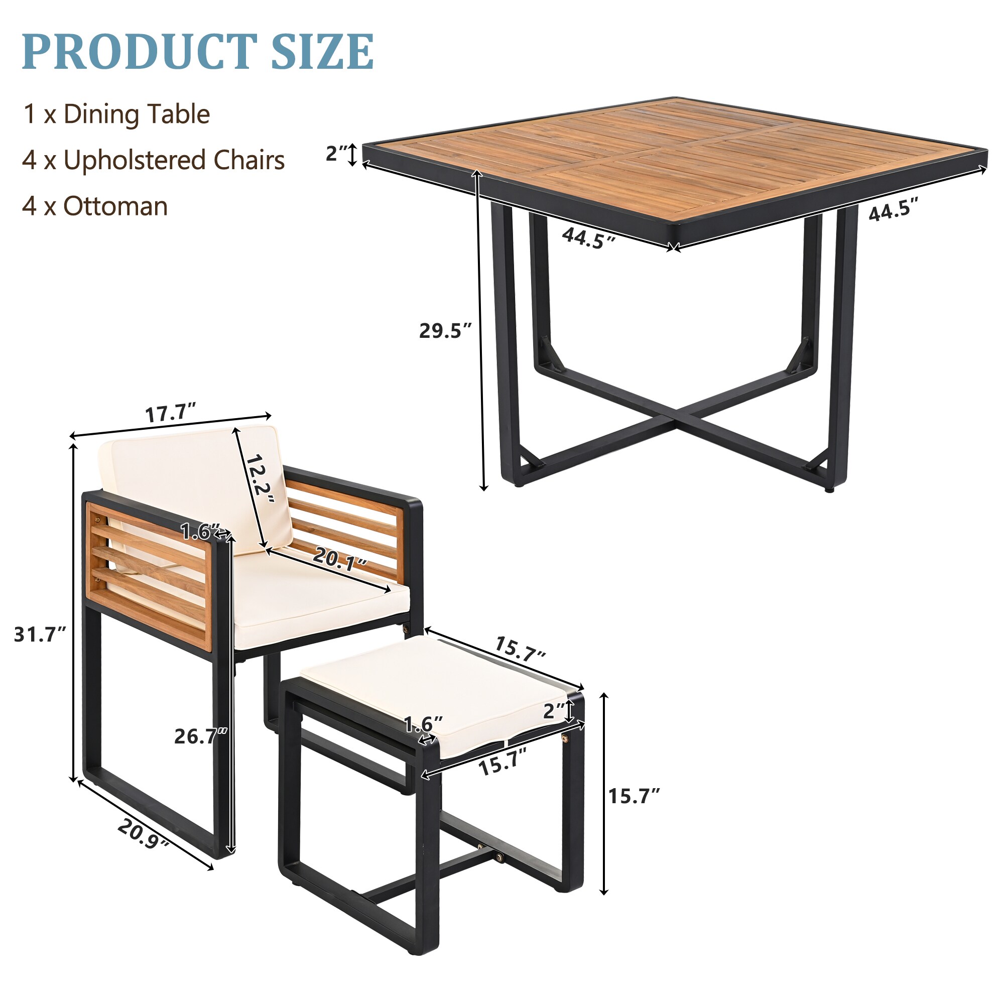 SINOFURN SYA010482GY Patio-Dining-Sets - View #3