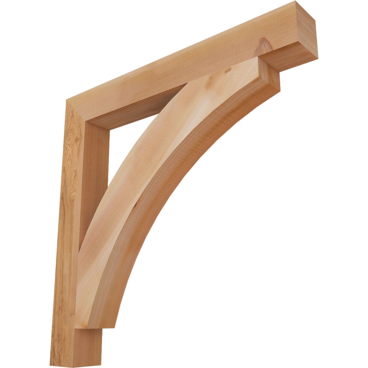 Ekena Millwork BKT04X32X32THR05SWR Thorton block smooth 3-1/2-in x 32-in x 32-in Western red cedar Brown Wood Standard bracket