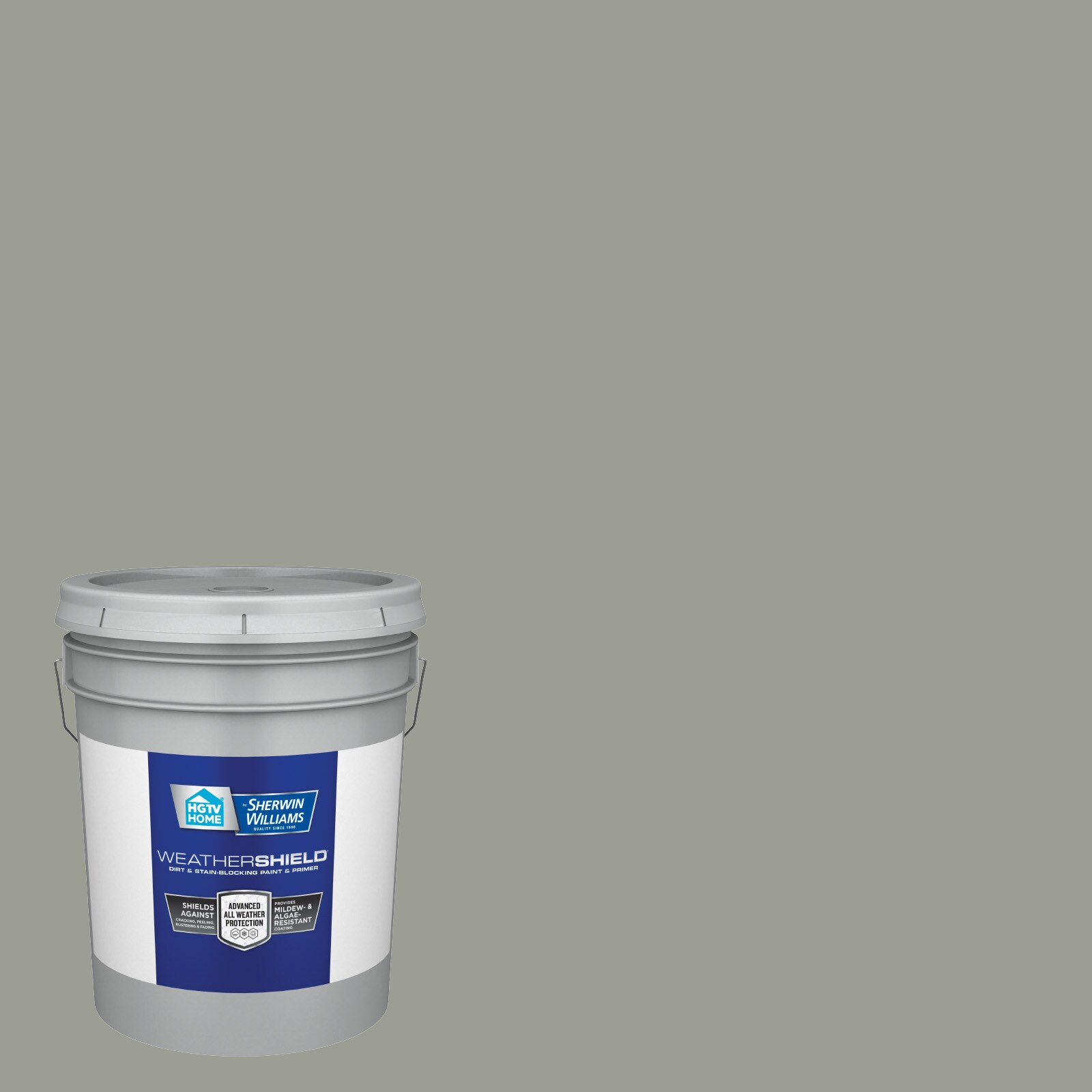HGTV HOME by Sherwin-Williams 5007-2A-636322 Weathershield Satin Gray Expose 5007-2A Latex Exterior Paint + Primer ( 5-gallon )