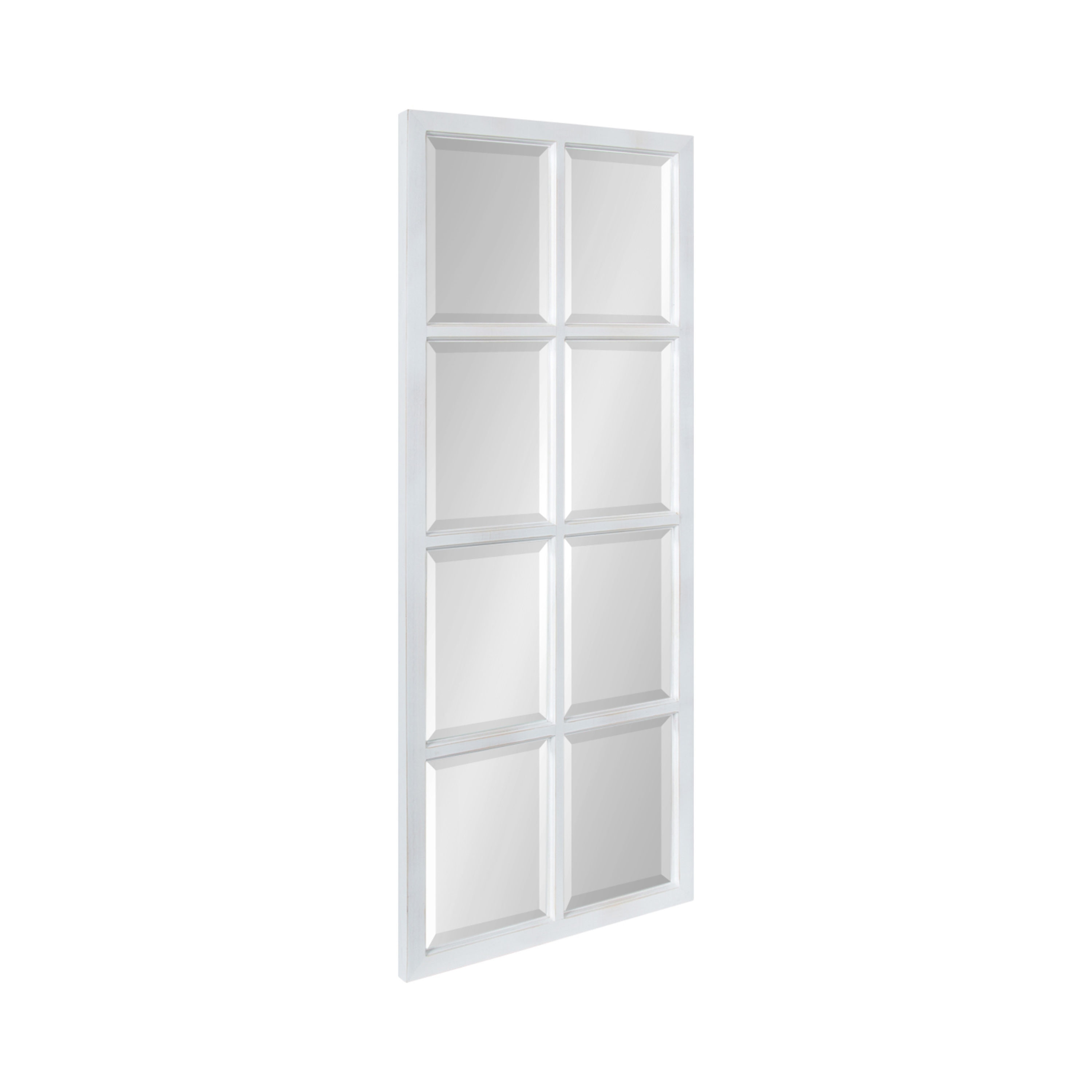 Kate and Laurel 218120 Hogan 17.5-in W x 41.5-in H Rectangle White Framed Wall Mirror