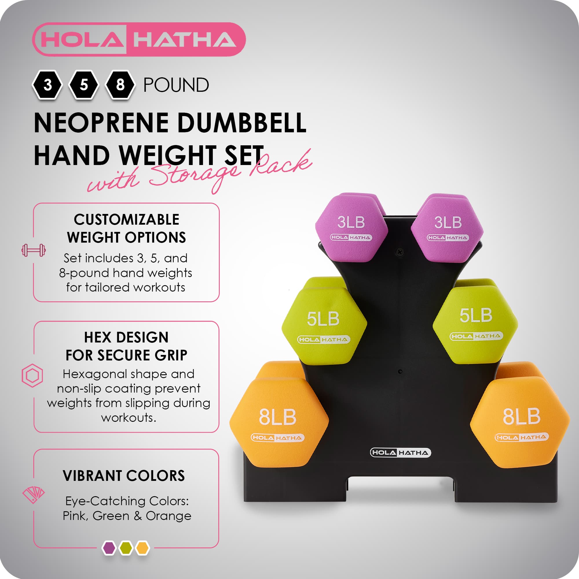 HolaHatha 203759 dumbbells - View #2