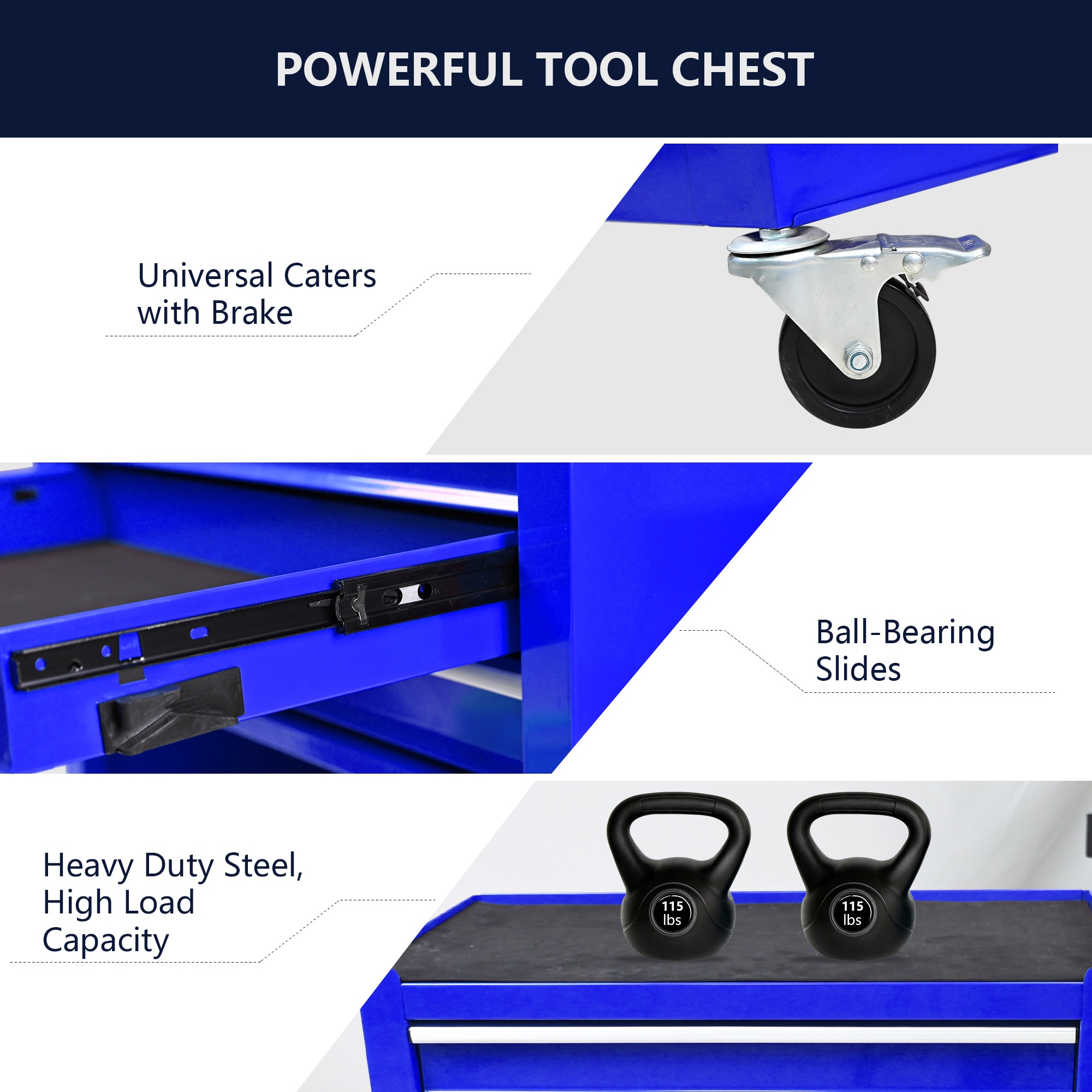 LOVMOR 4 Drawer Ball Bearing Slide Tool Cart Lockable Tool Storage ...