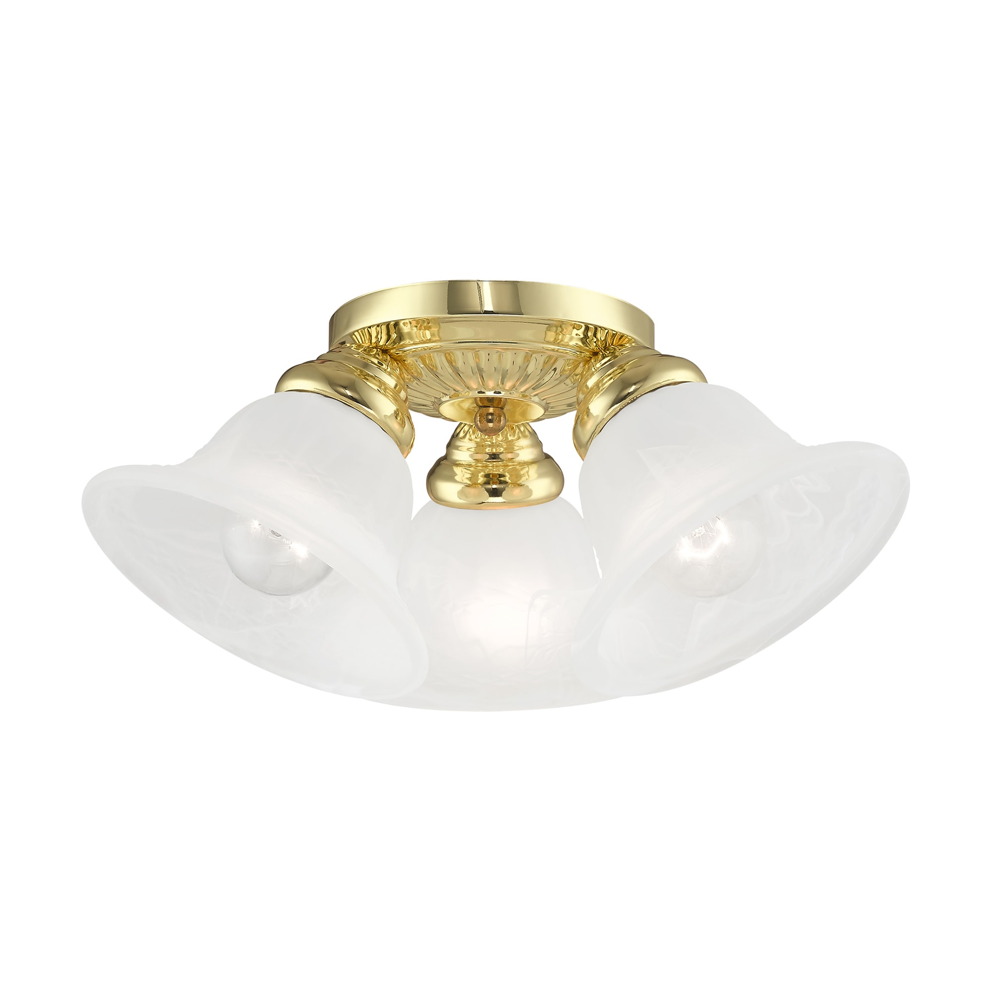 Ashbury 15-inch 3-Light Round Flush Mount Light Fixture with Reeded Clear  Glass and Brushed Brass Finish