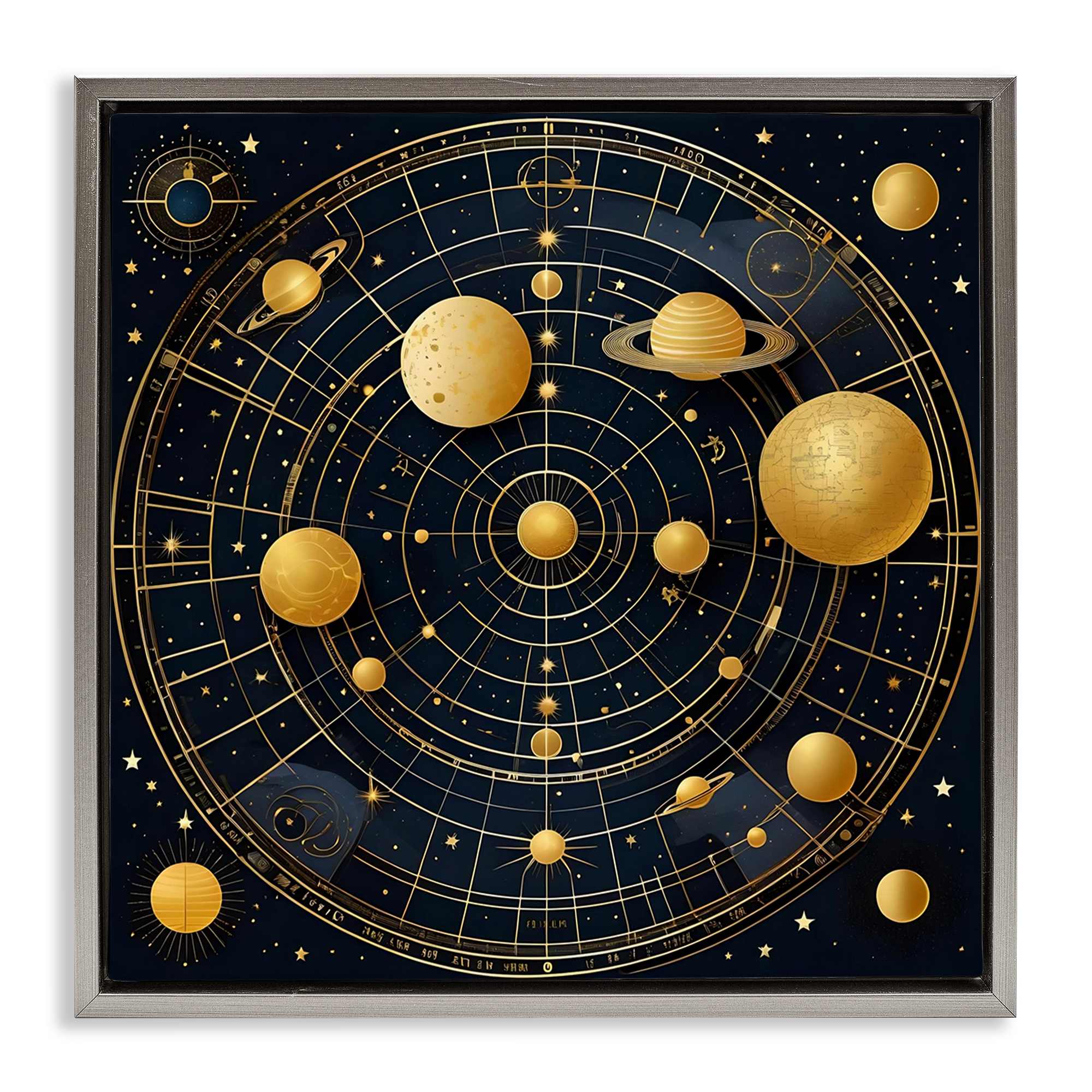 Stupell Industries BT-311-FFL-24X24 Astral Planets in Solar System Floating Frame design by Tabz Jones