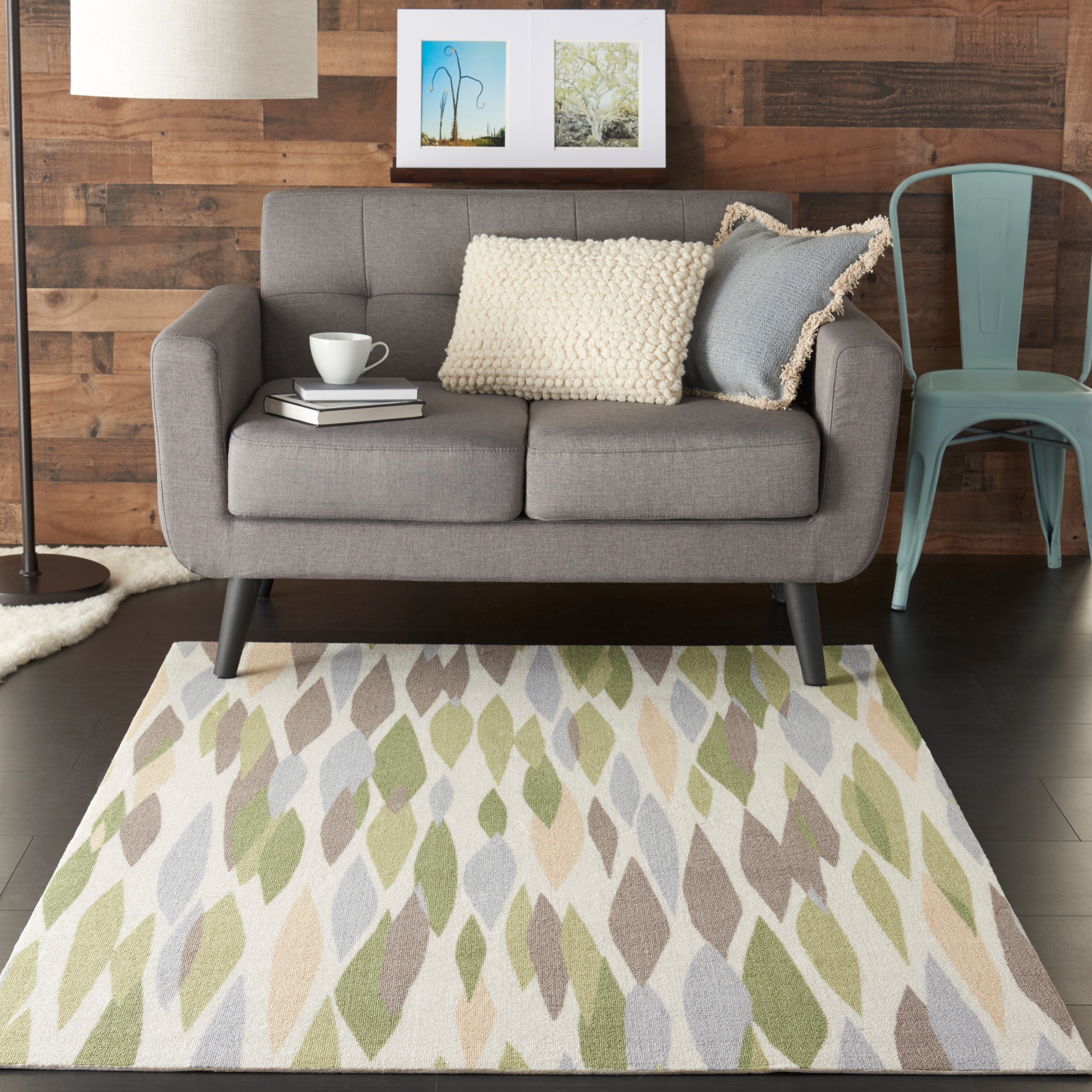 Violet Rectangular Synthetic Reversible Outdoor Area Rug
