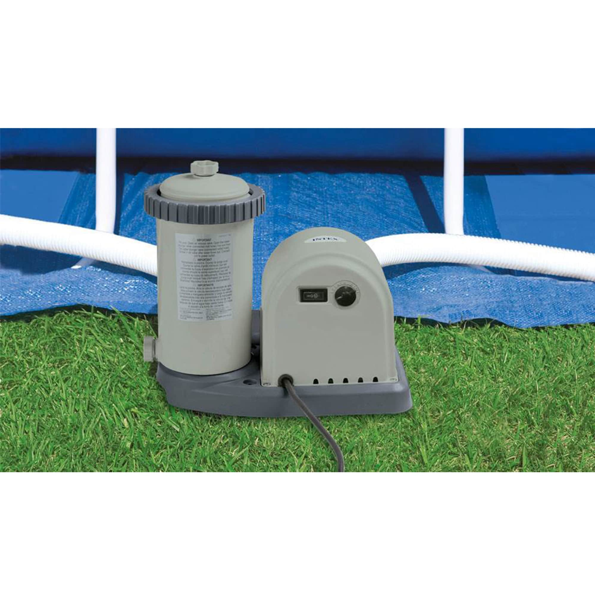 Intex 1500 GPH Pool Pump with Timer and Debris Bag Compatible with