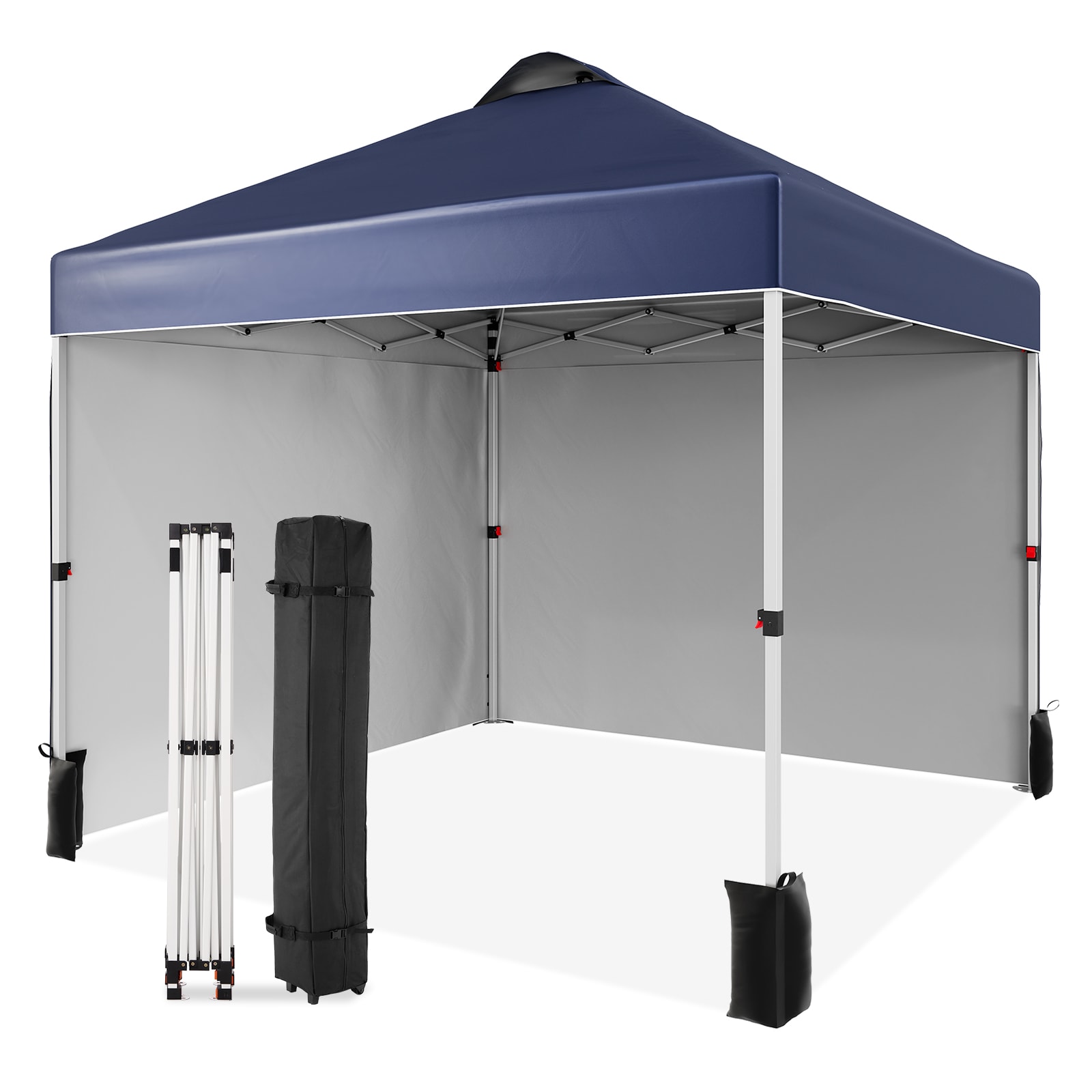 Garvee - 10x10 Pop Up Canopy Tent with 2 Sidewalls Adjustable Height Vented Top Easy Setup with W...