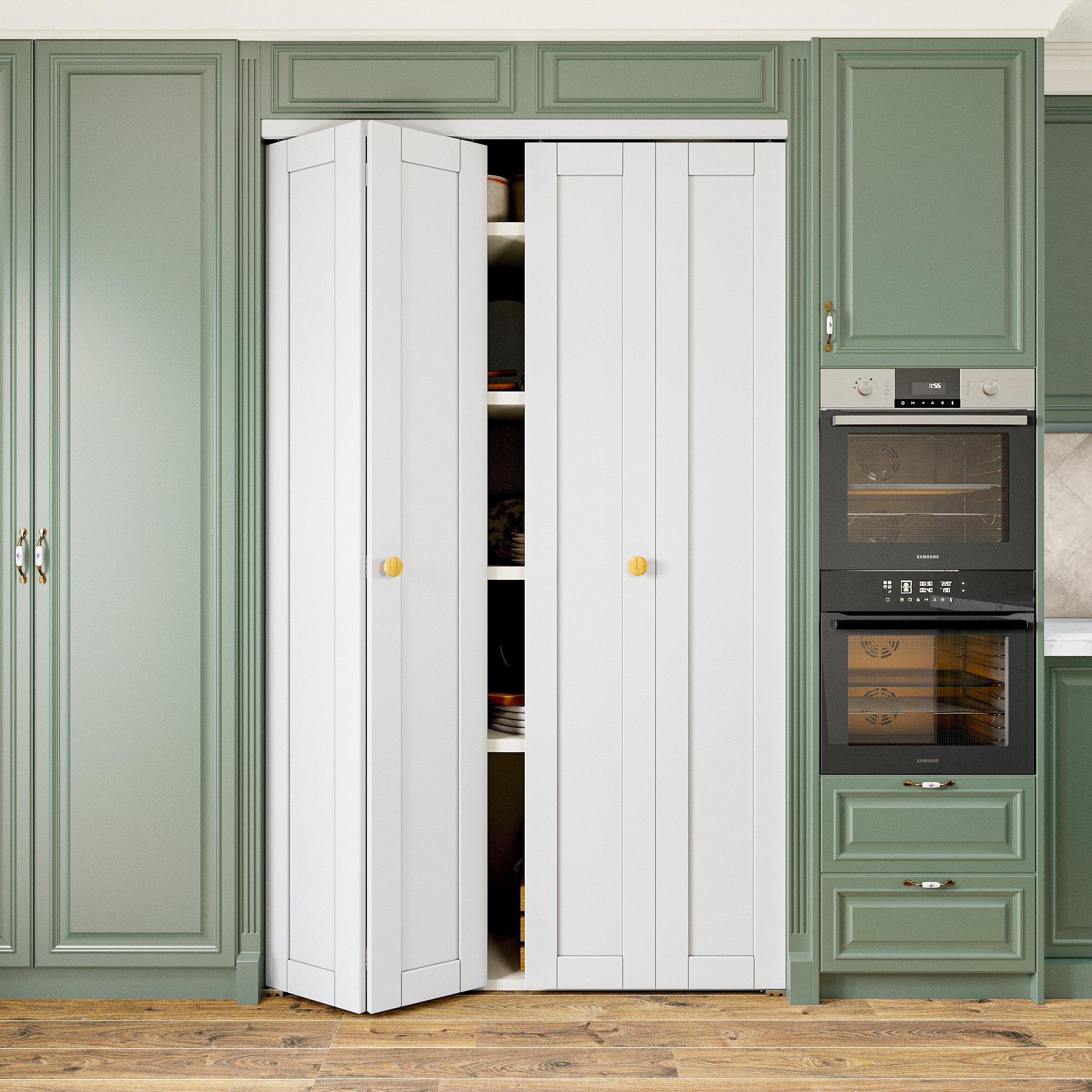 JUJUBON ZD-1P-WT-9648 Bifold-Sliding-Closet-Doors - View #2