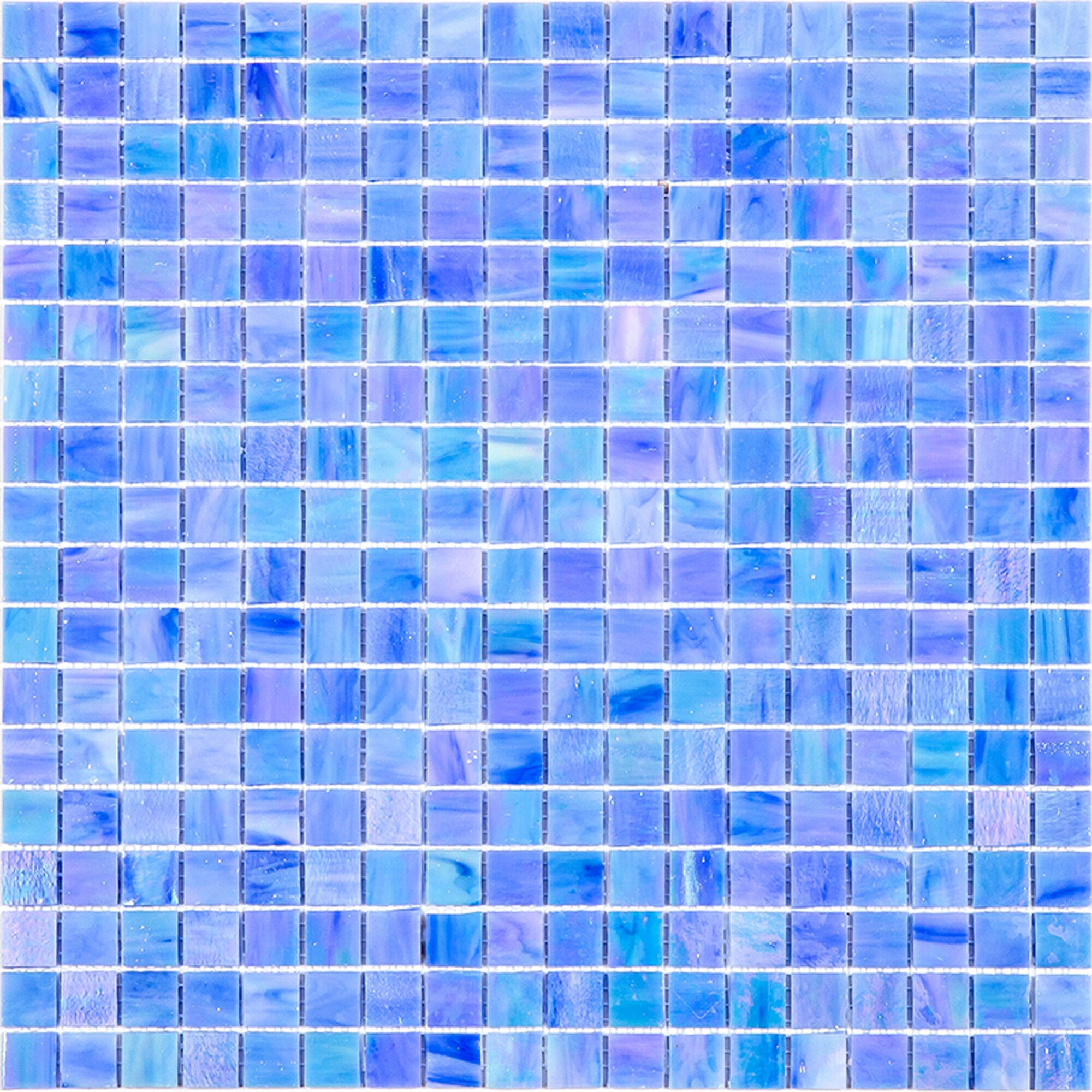 Apollo Tile APLNB88BL578A Skosh Rainbow Blue 11-1/2-in x 11-1/2-in Glossy Glass Mosaic Floor and Wall Tile (18.69-sq. ft/ Carton)