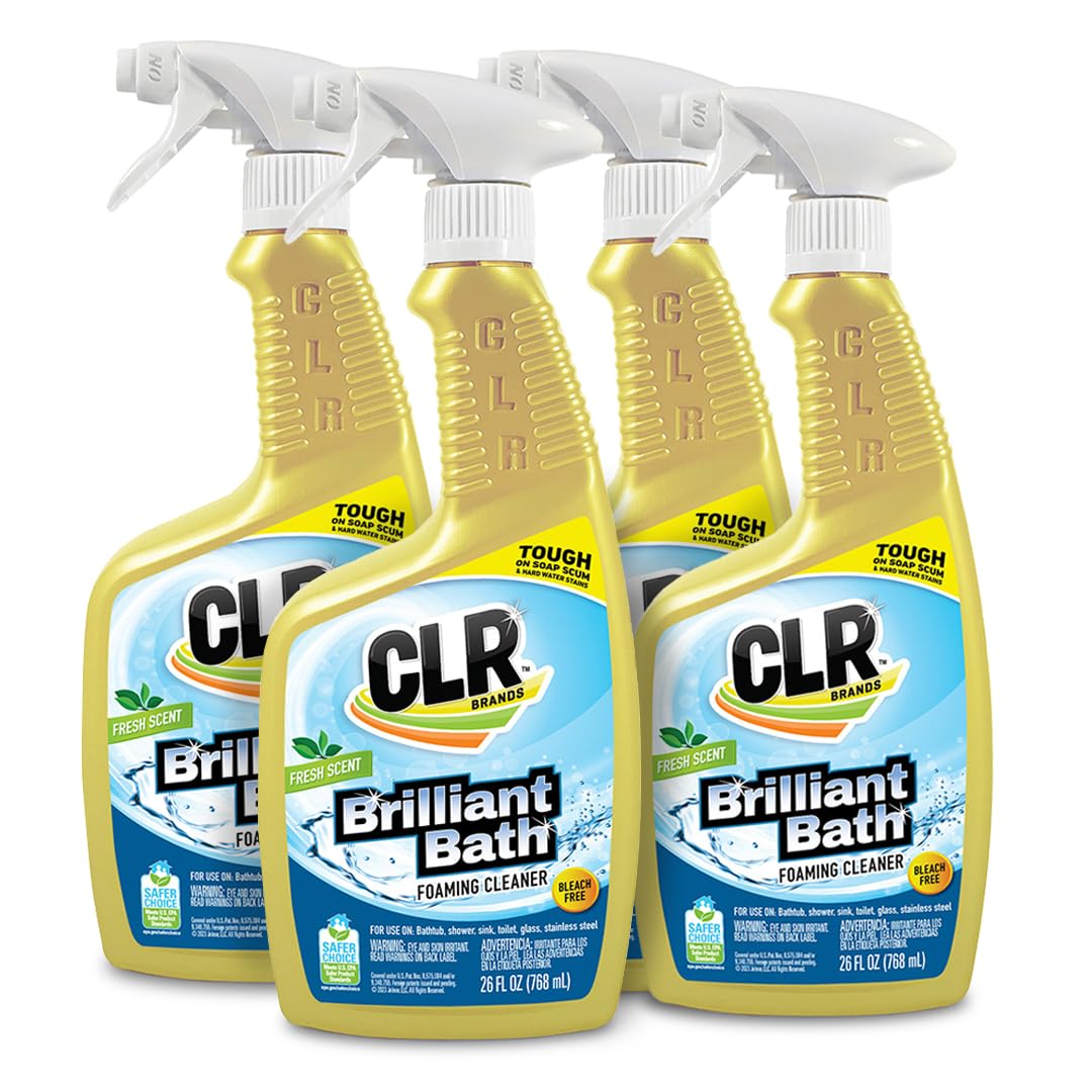 CLR DIB-R-649759QTY-4 Brilliant Bath Foaming Bathroom Cleaner Spray - 26 Ounce (Pack of 4) - Eliminates Soap Scum and Hard Water Stains