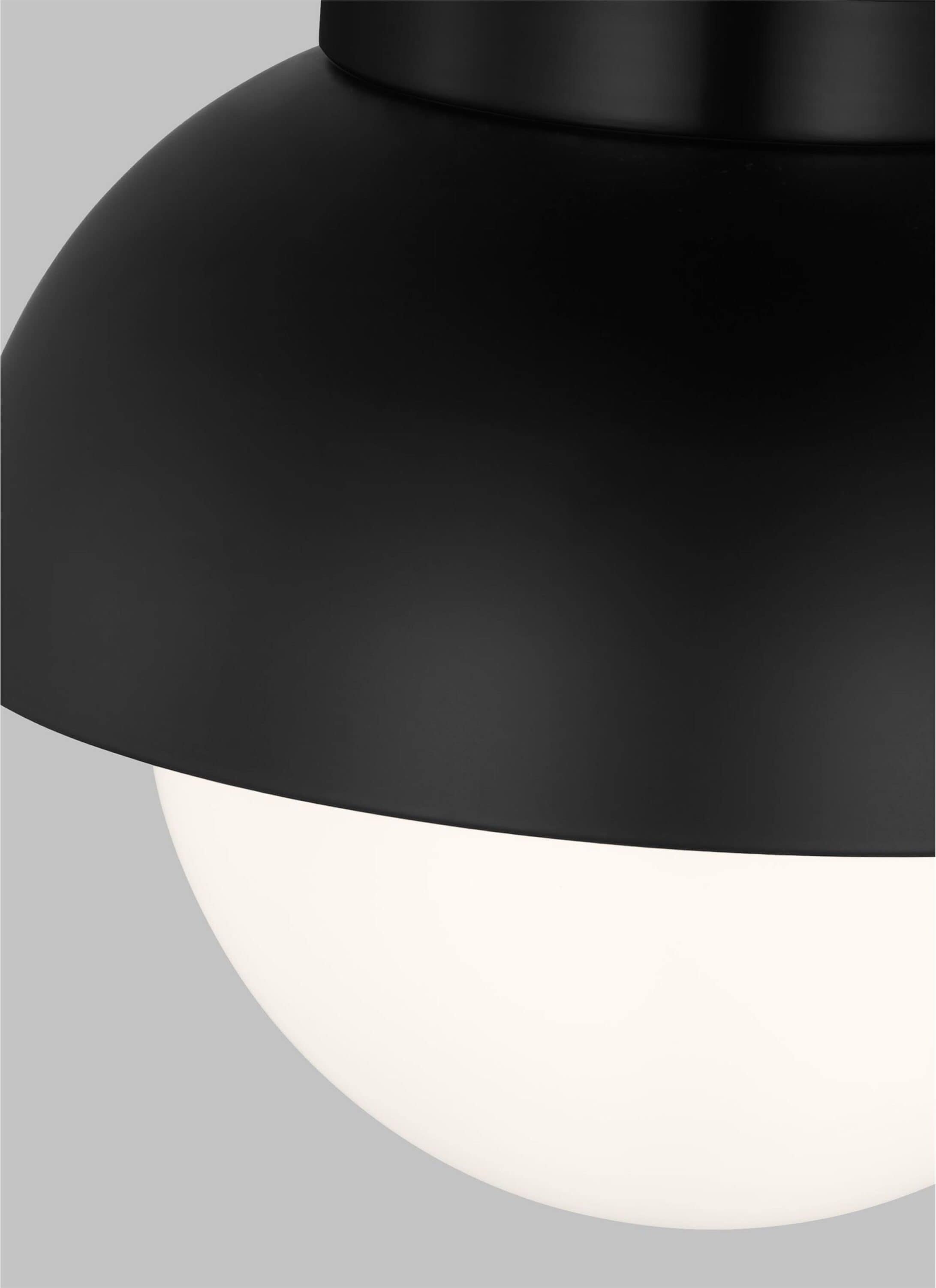 Midnight Black and Opal Glass Modern Flush Mount Light