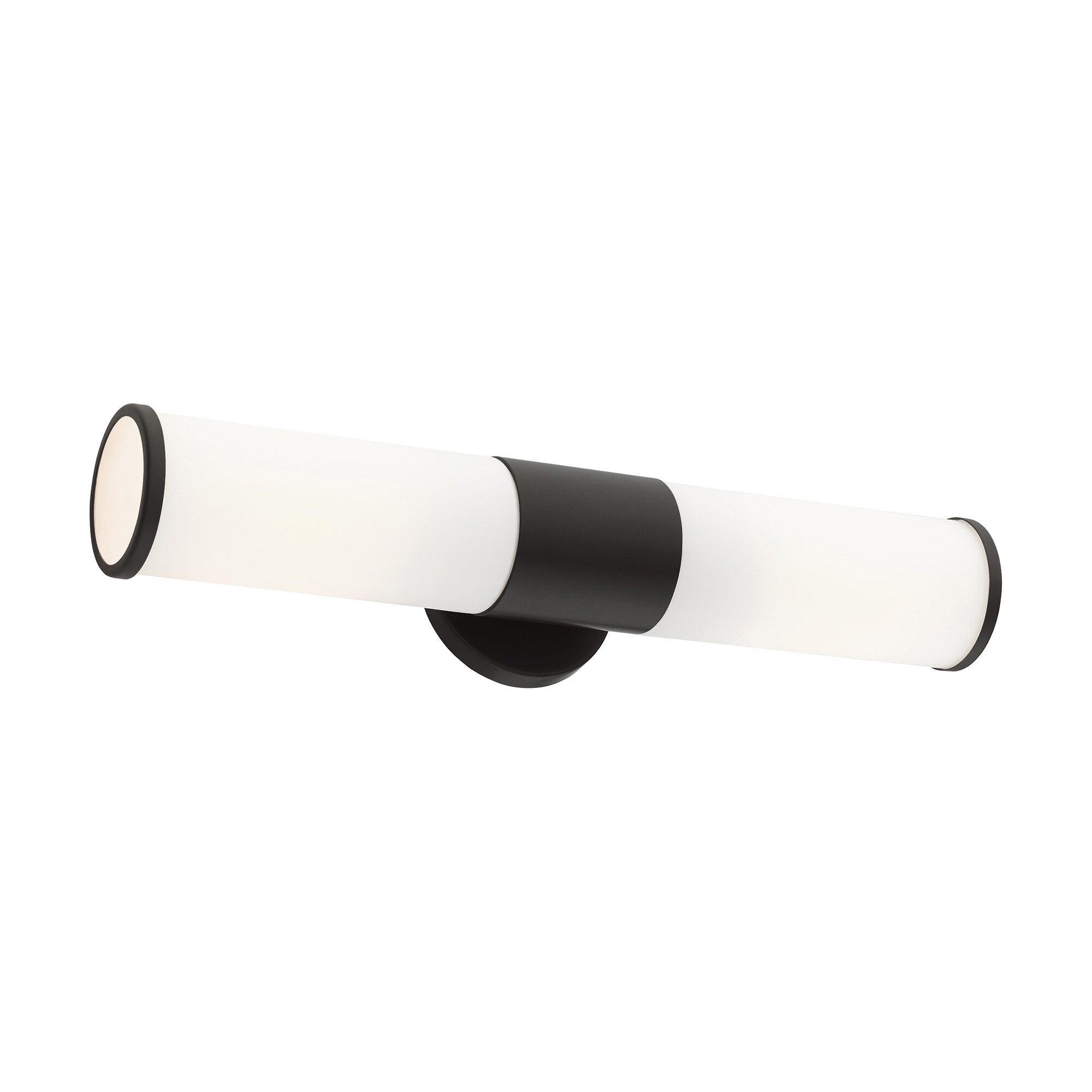 Sleek Urban Black Bronze 2-Light Outdoor Vanity with Satin Opal White Glass