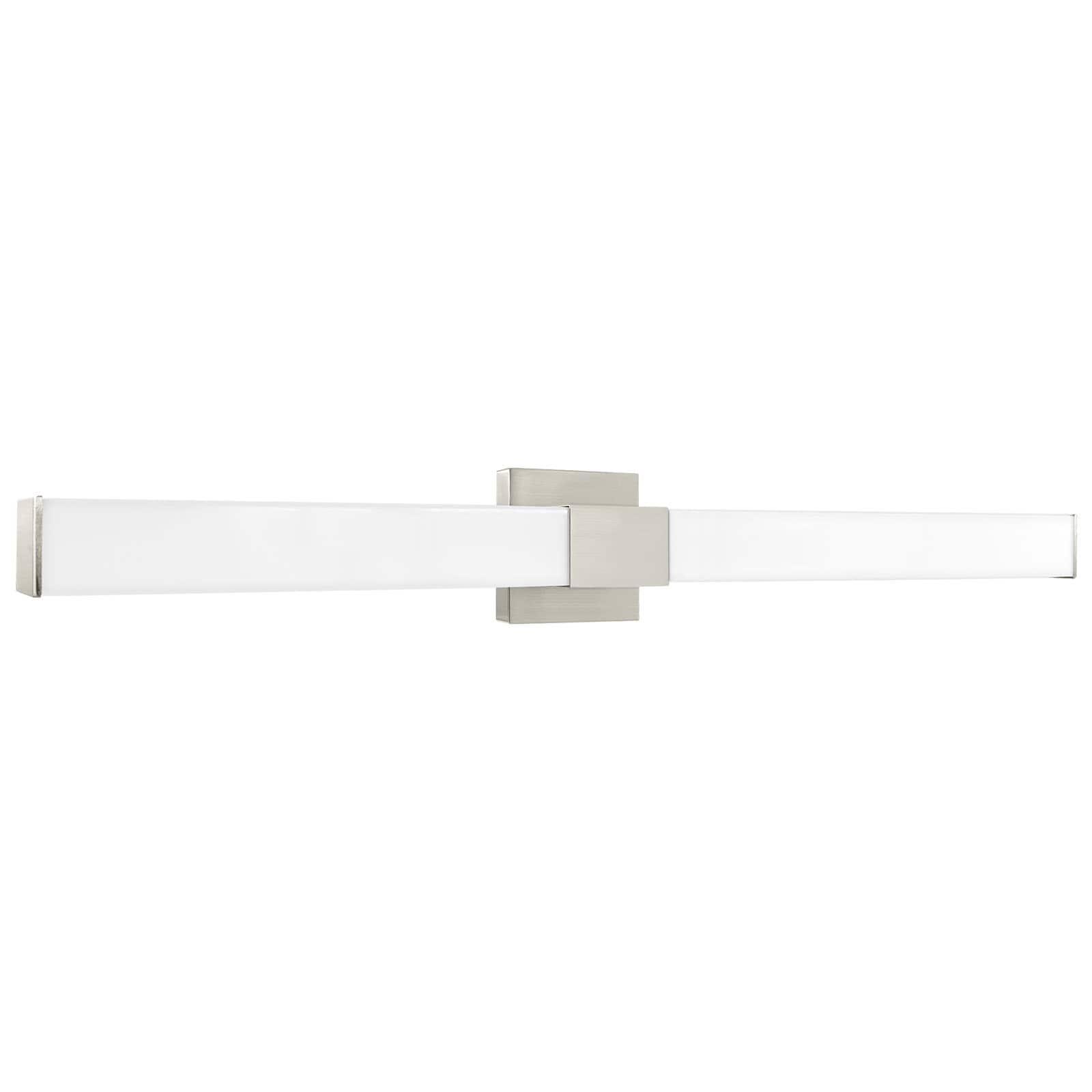 Luxrite Modern LED Vanity Light Bar 48-in 1 Light Brushed Nickel Integrated LED Modern/contemporary Bathroom Vanity light bar
