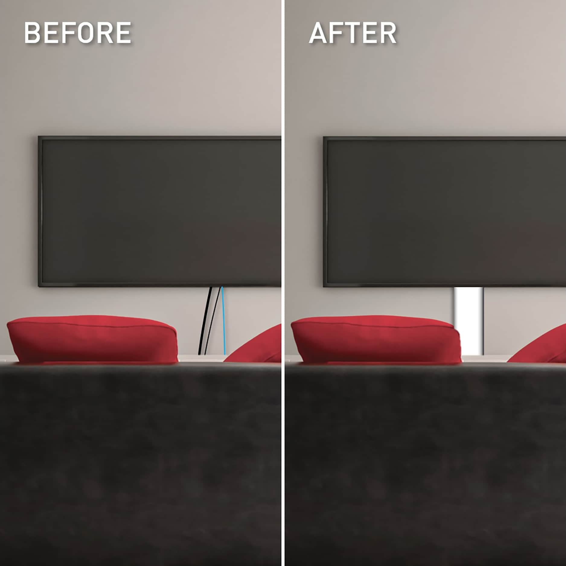Legrand 48-in x 3.5-in PVC White Flat Screen Tv Kit in the Cord
