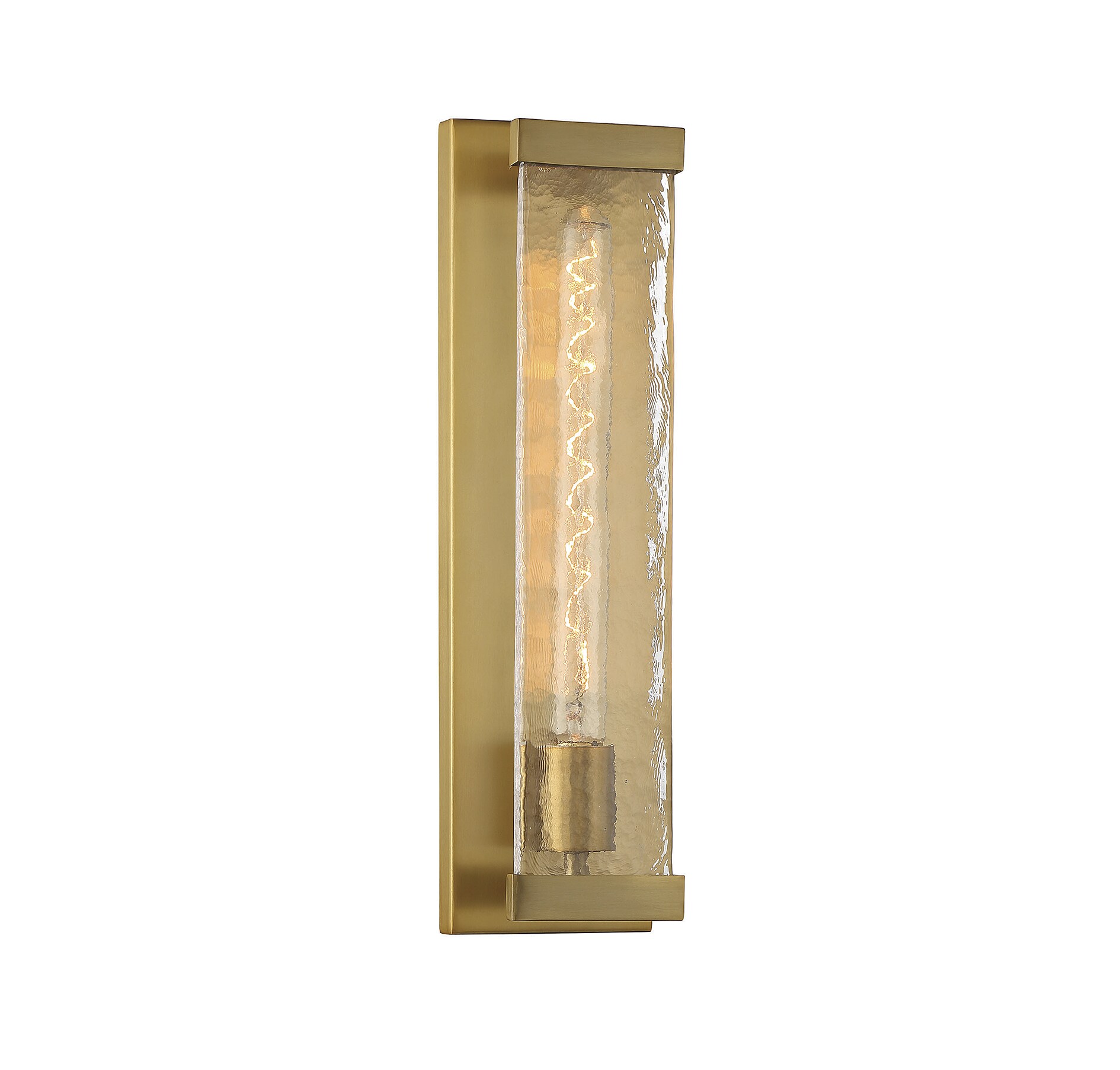 Alberta Warm Brass and Glass Industrial Wall Sconce