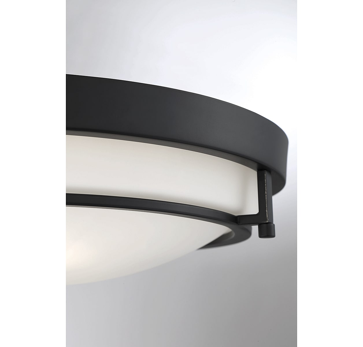 Matte Black and White Glass 2-Light Flush Mount Ceiling Light