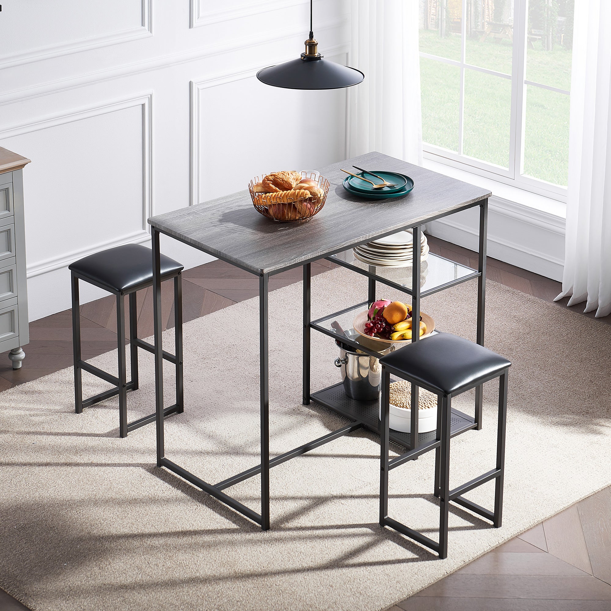 Vecelo LOE-XJM-TC05 2 Person Four Leg Dining Set