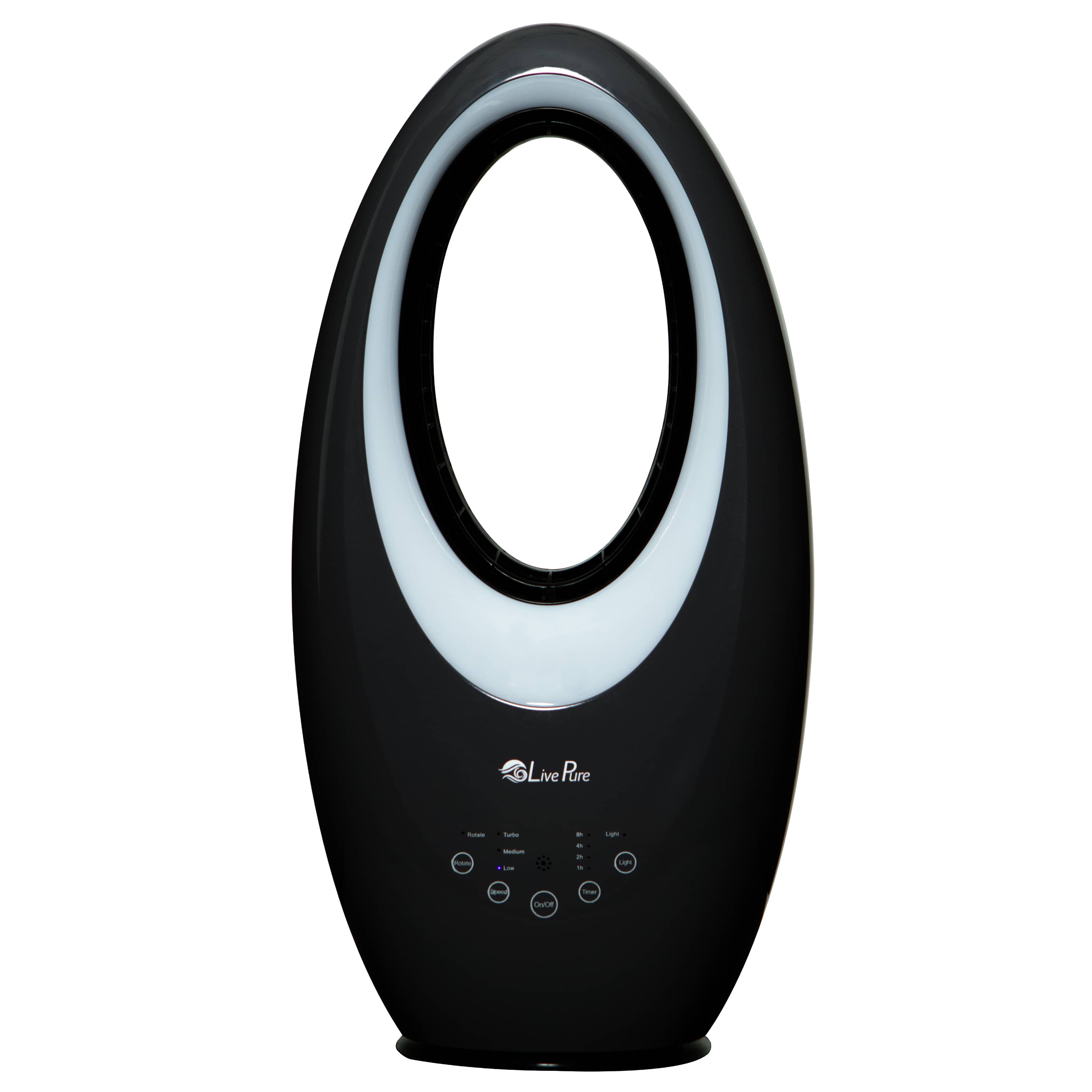 LivePure LP1700FAP-B Bladeless Oscillating 3-Speed Fan with Filter And Touch Control - Black
